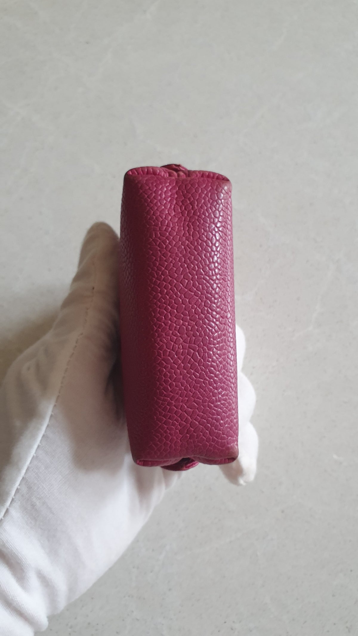 Authentic Chanel Fuchsia Caviar Leather Mini Pouch