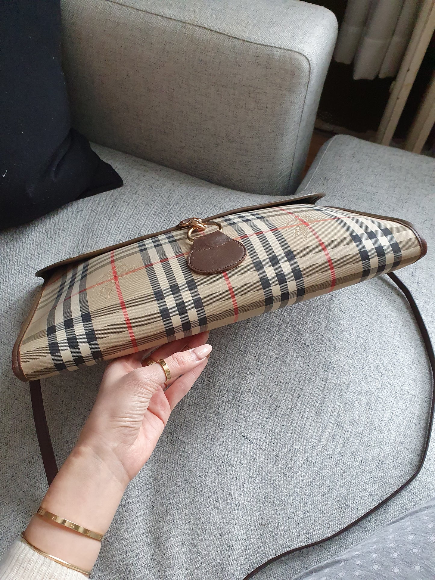 *New Drop* Authentic Burberry Upcycle Large (Brown) Purse on Strap