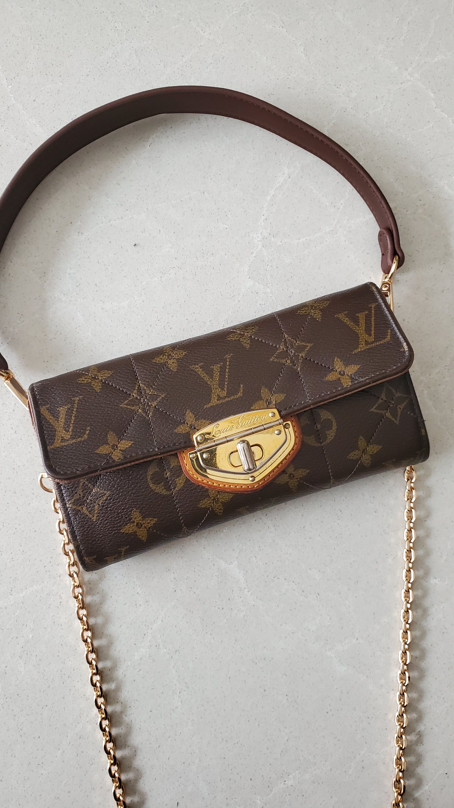 Authentic Louis Vuitton (2011) Upcycle Wallet on Chain & Strap