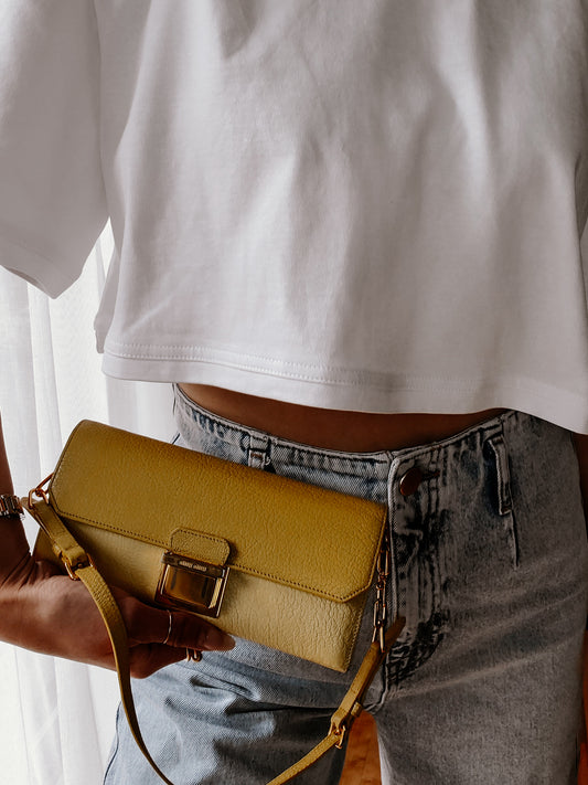 Authentic Miu Miu Long Leather Wallet on Chain