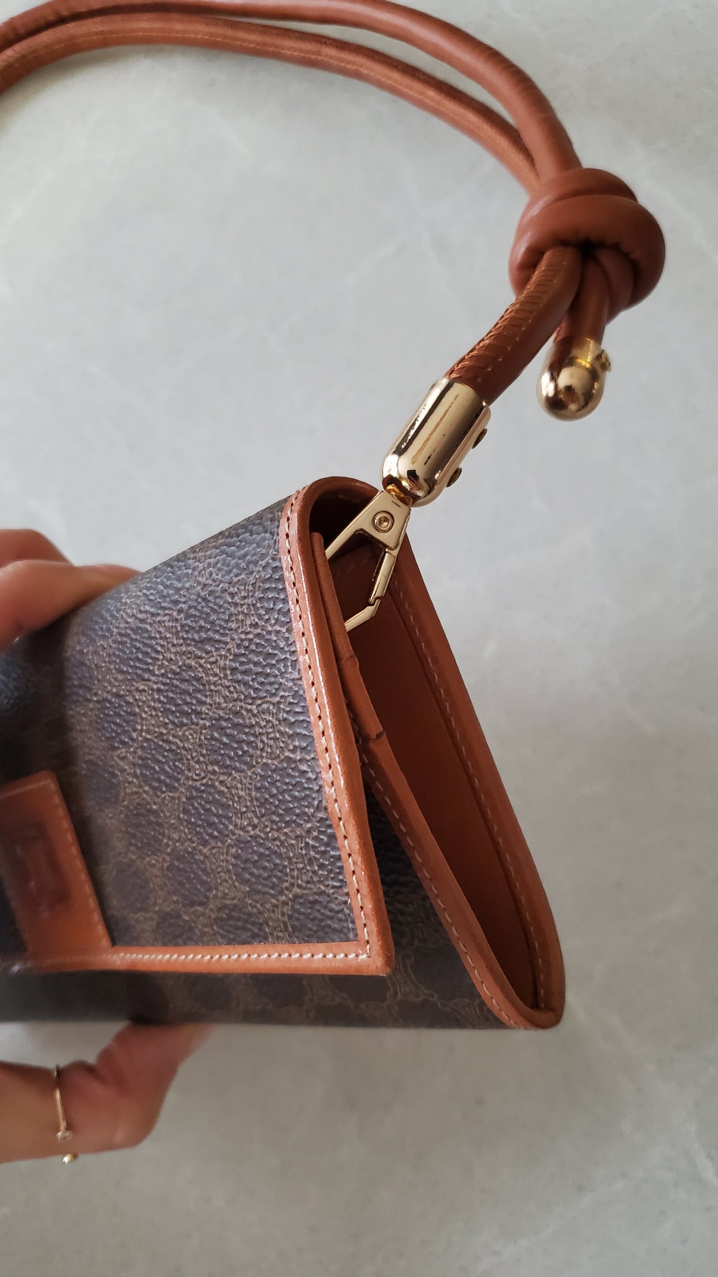 Authentic Vintage Celine Upcycle Long Wallet on Chain & Strap