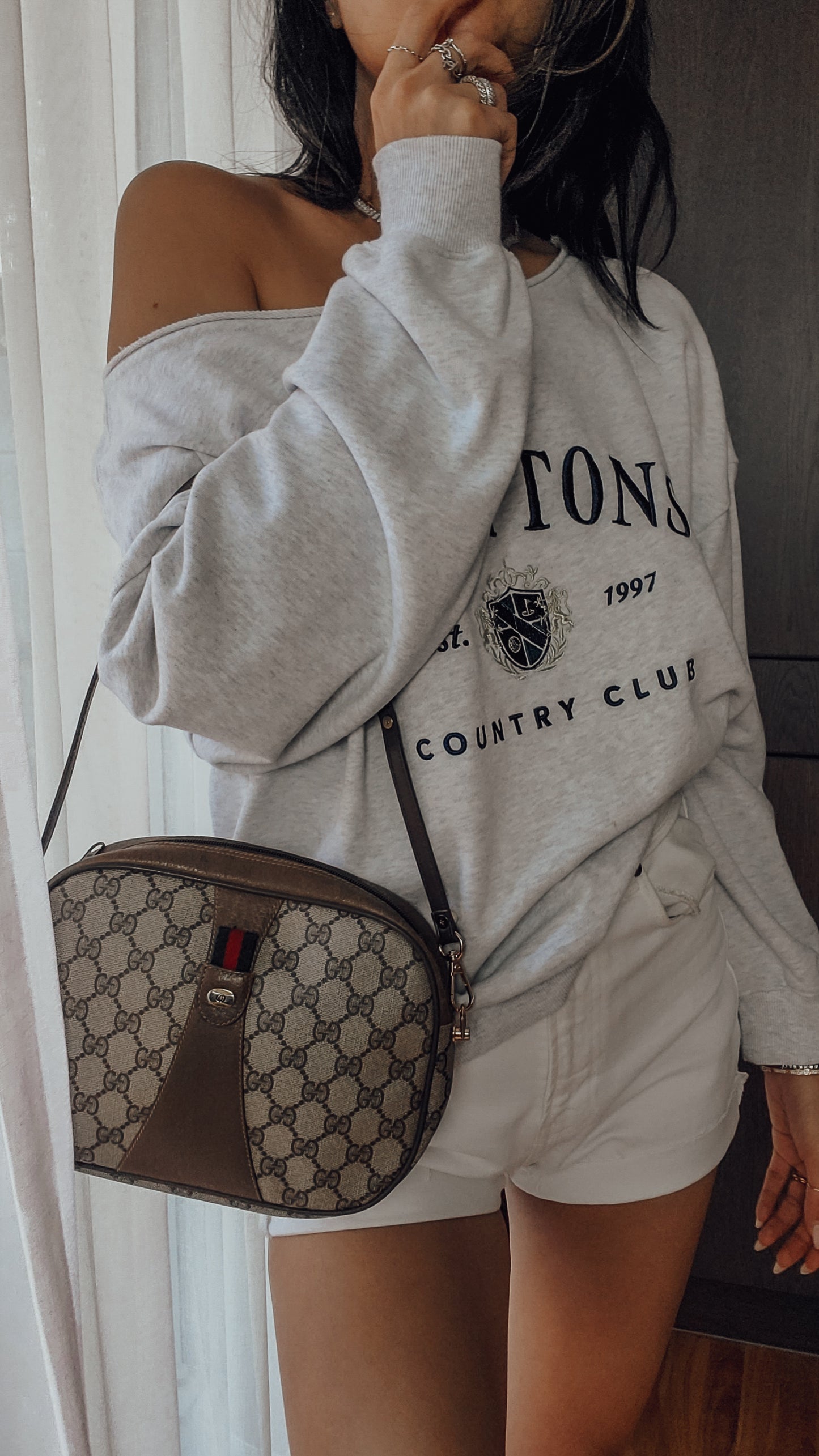 Authentic Vintage Gucci Upcycle Brown Purse with Shoulder Strap