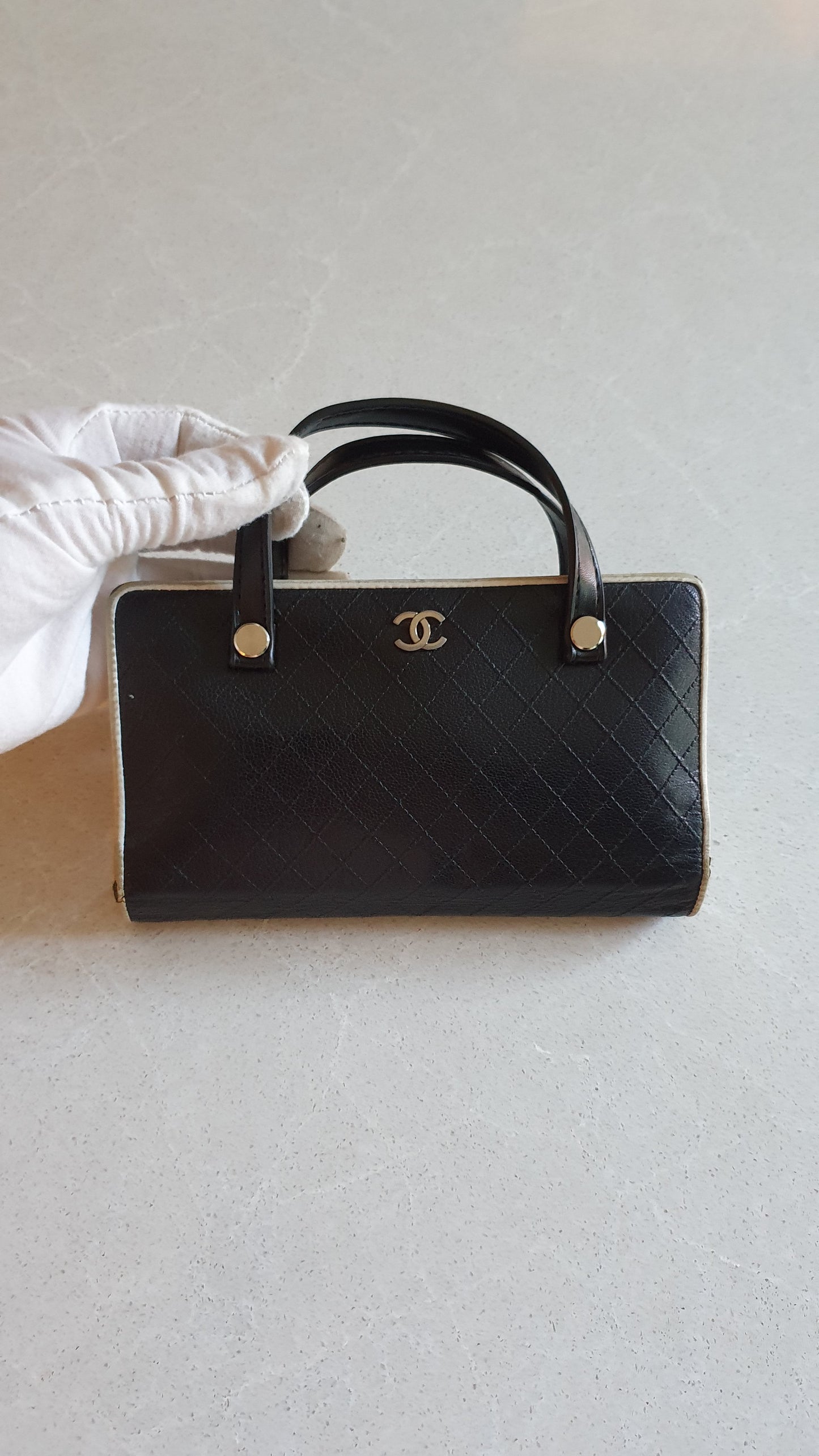 Authentic Chanel Upcycle Black Leather Wallet with Straps