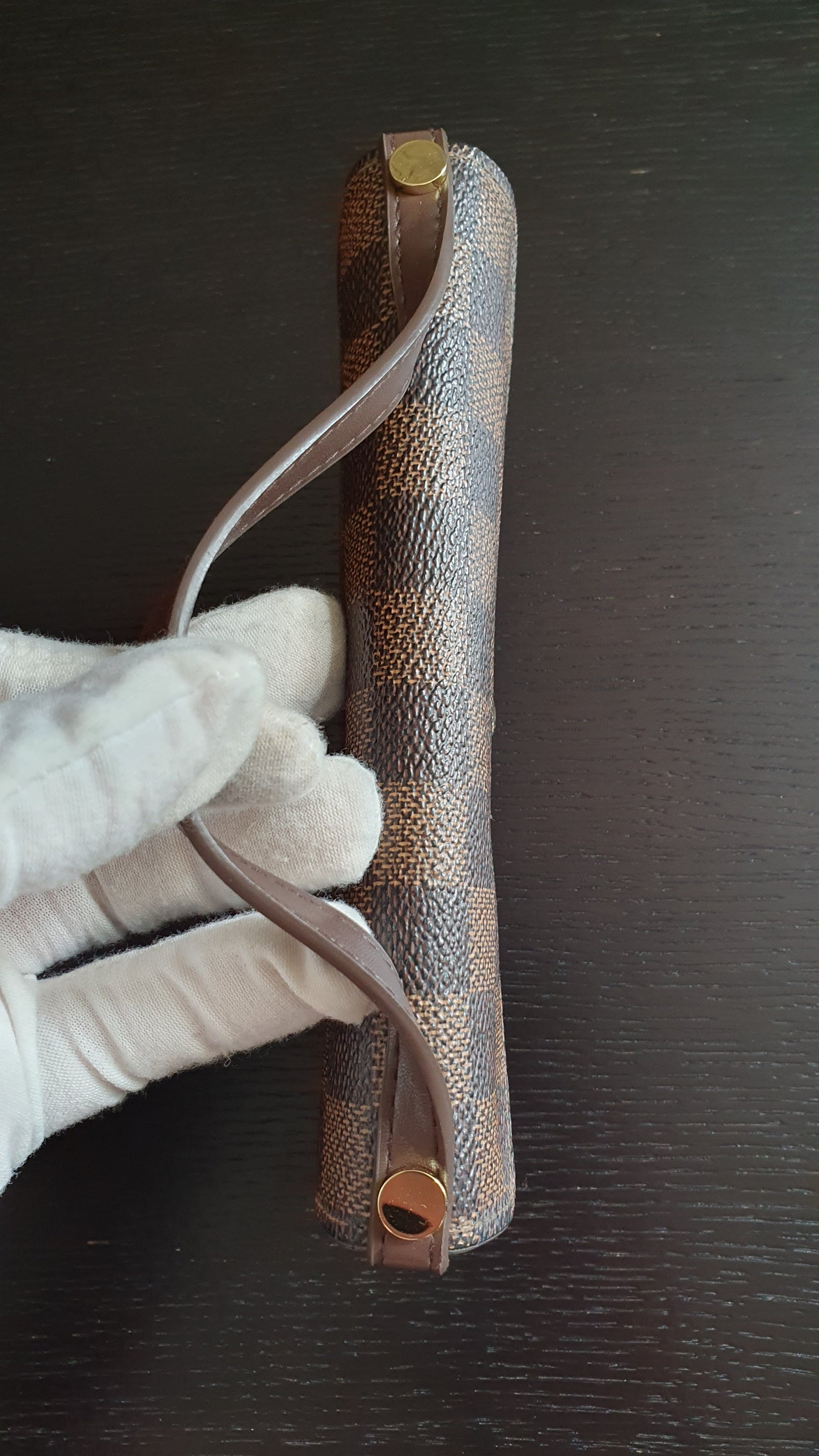 Authentic Louis Vuitton (2) Upcycle Brown Damier Wallet with Straps