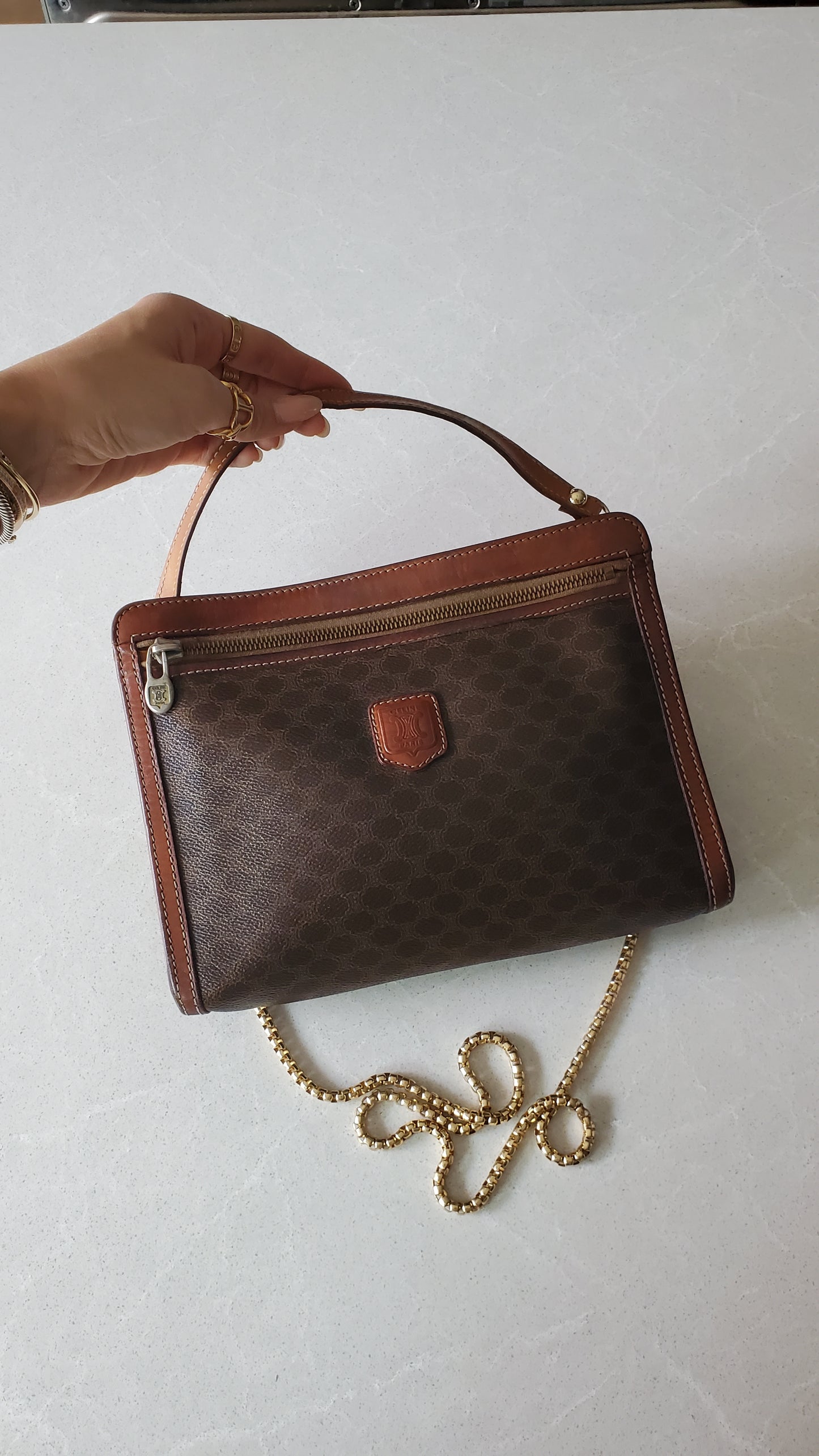 Authentic Vintage Celine Upcycle Purse (with Single Handle Strap)