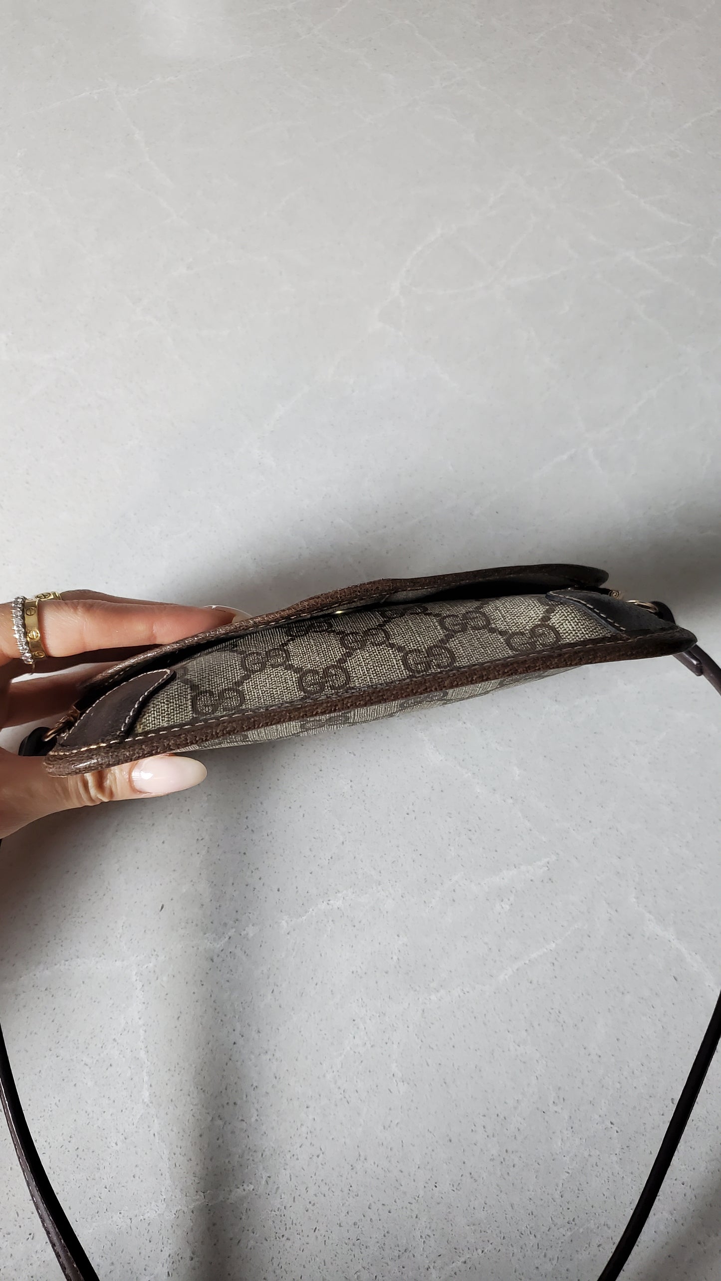 Authentic Vintage Gucci Upcycle Pouch with Strap