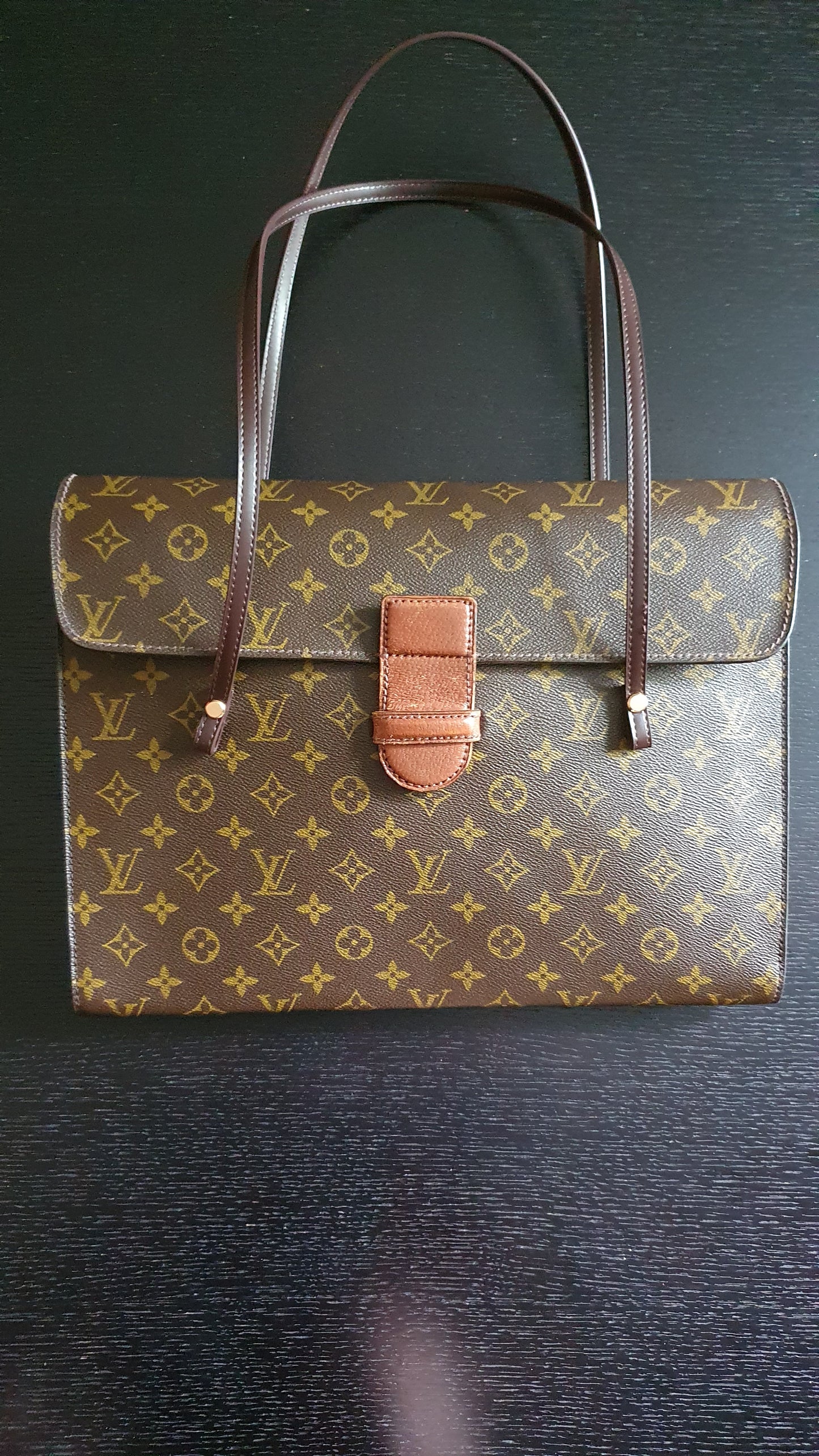 *Rare* Authentic Vintage Louis Vuitton Upcycle Brown Versatile Purse with Handle Straps