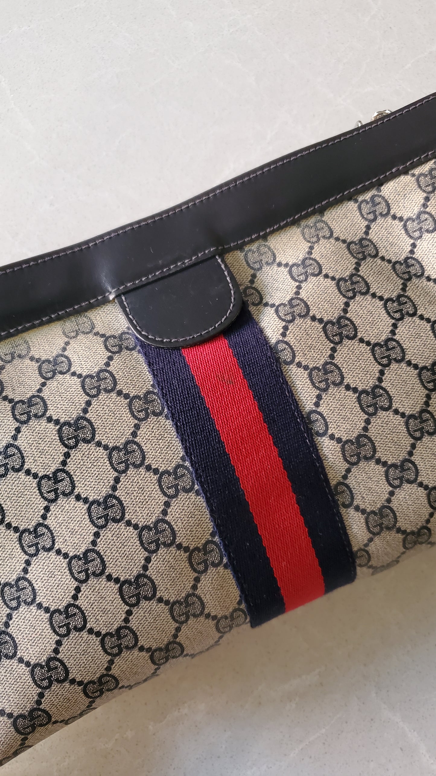 Authentic Vintage Upcycle Gucci Large Bag on Chains (with velcro closing)
