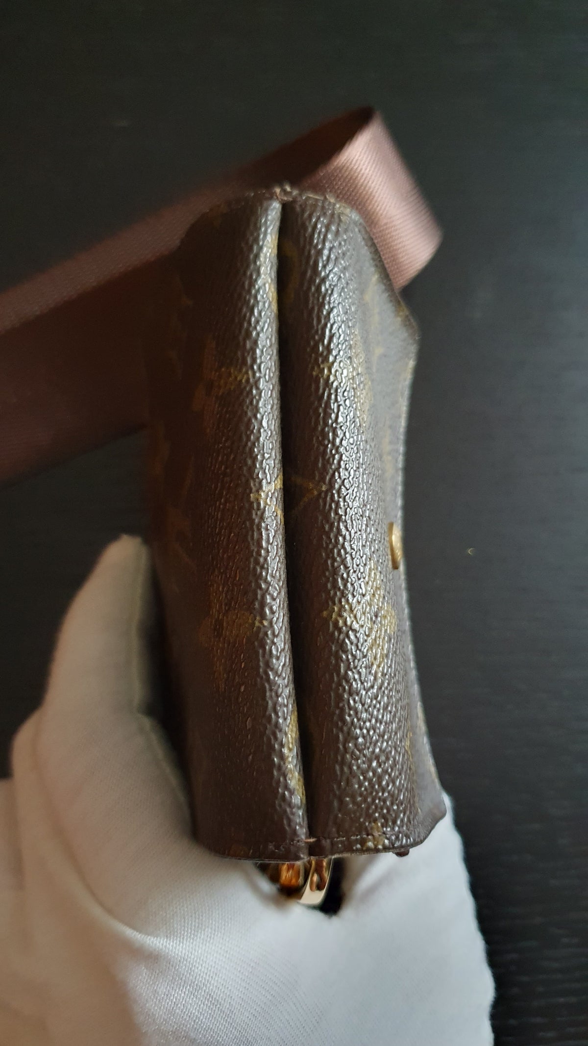 Authentic Vintage Louis Vuitton (5) Upcycle Small Wallet on Chain & Strap