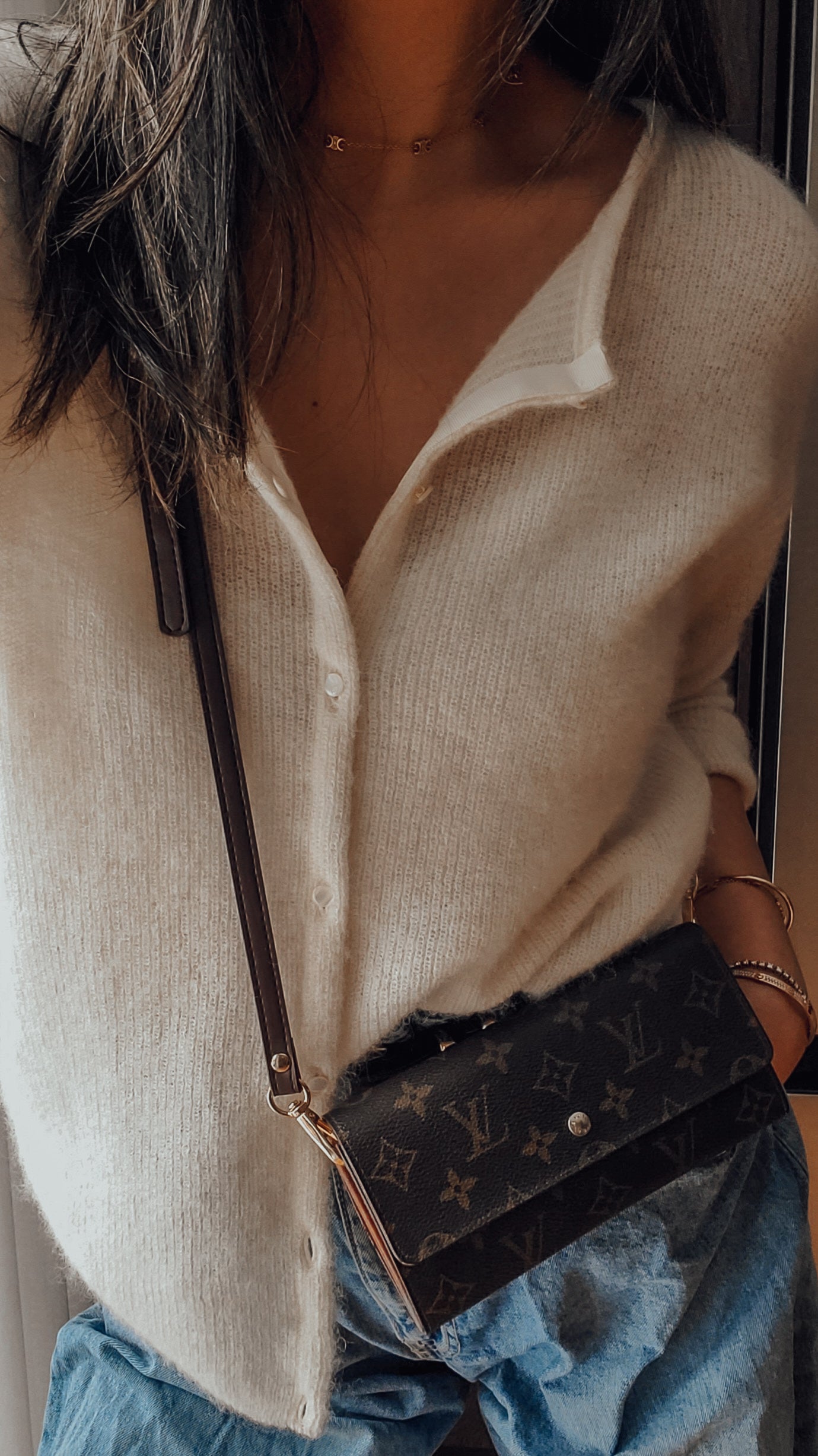 Authentic Vintage Louis Vuitton Upcycle Long Wallet with Strap