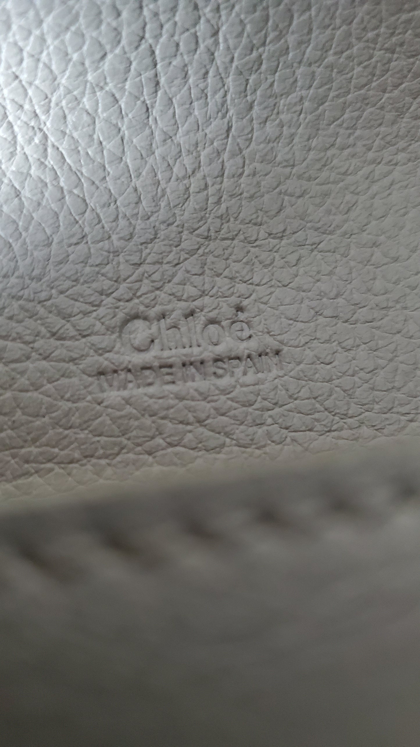 Authentic Chloe Upcycle Cream Leather Wallet with Chain