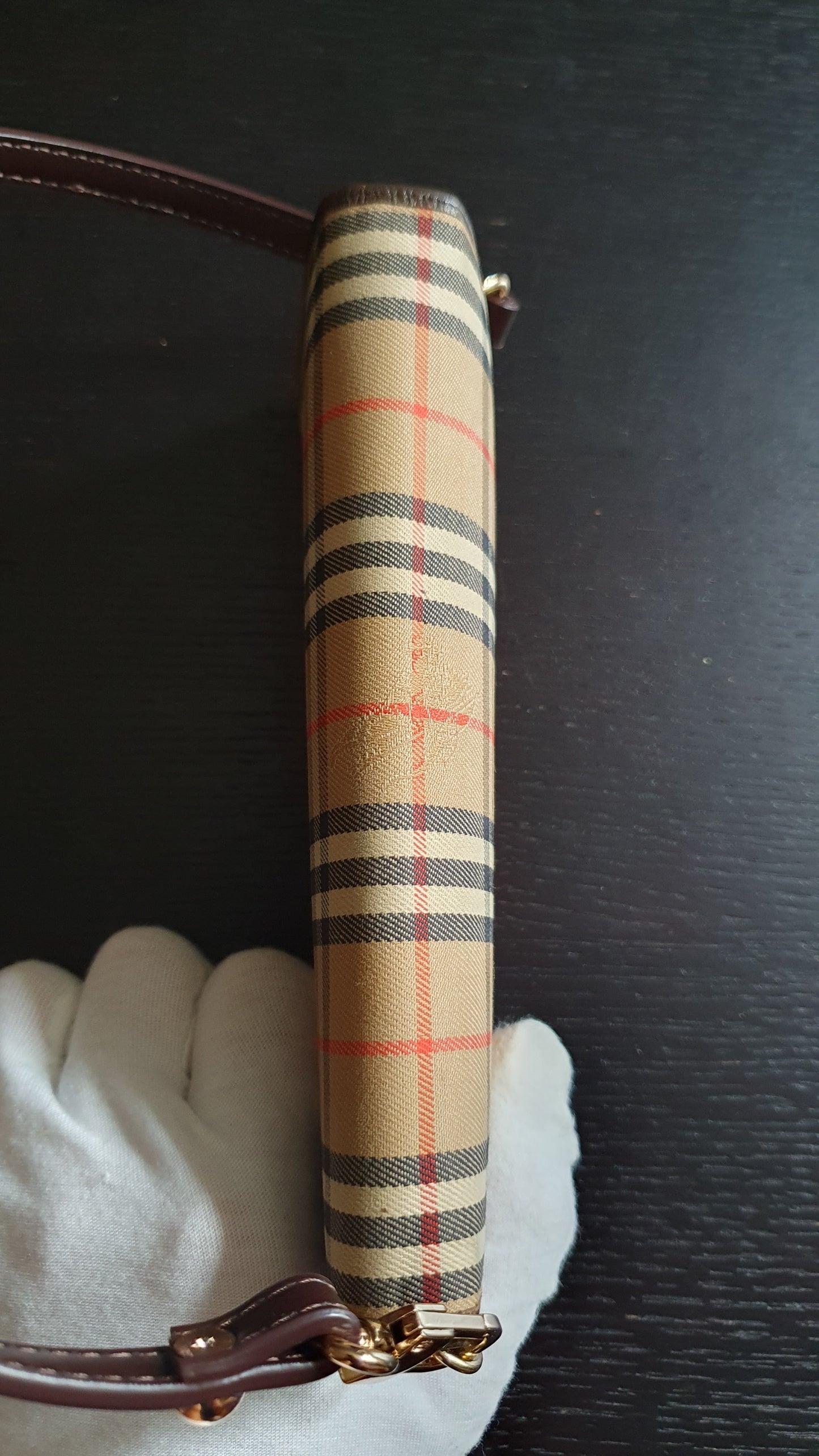 Authentic Burberry Upcycle Flap Wallet with Shoulder Strap