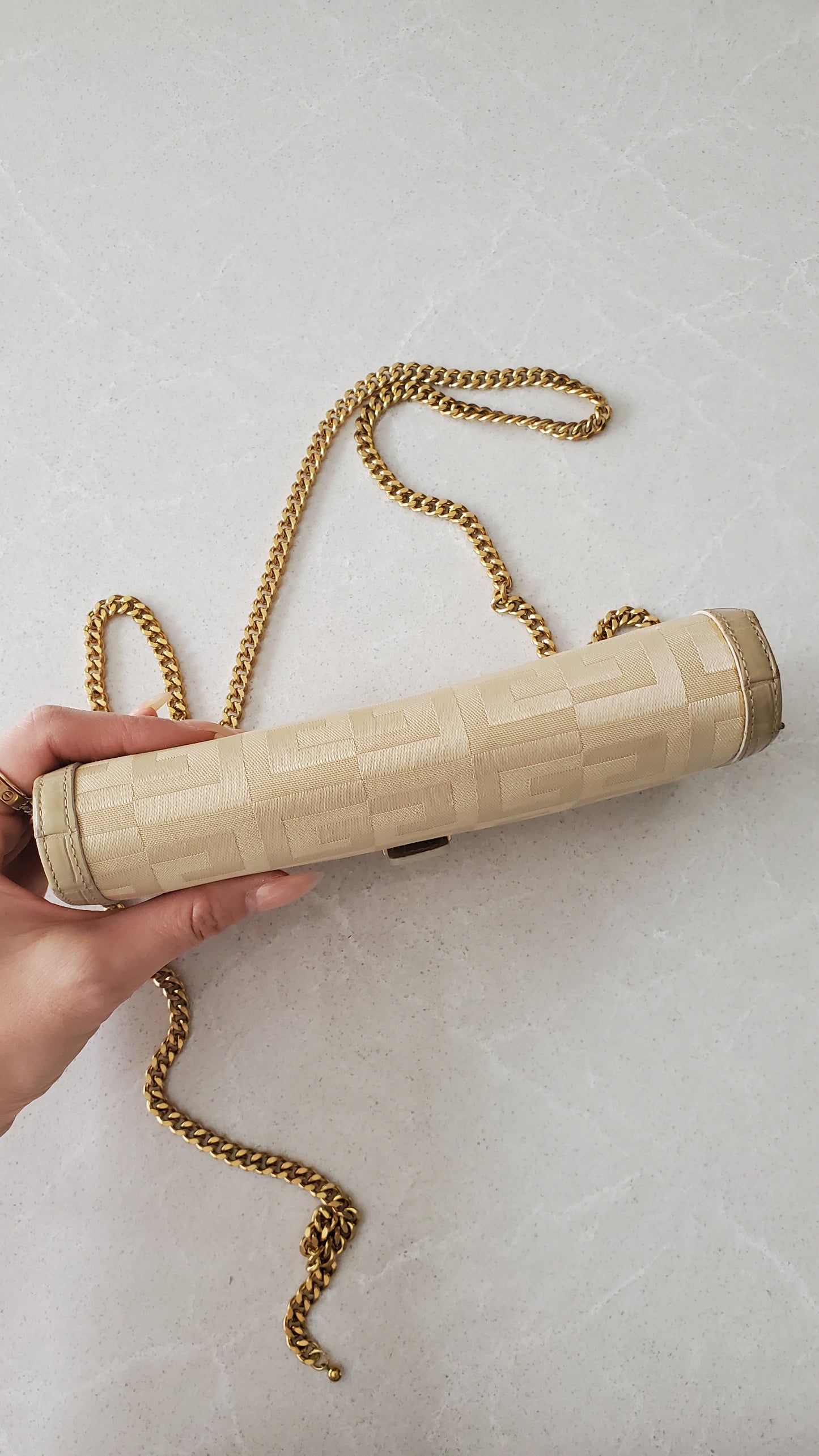 Authentic Givenchy Upcycle Long Beige Wallet on Chain