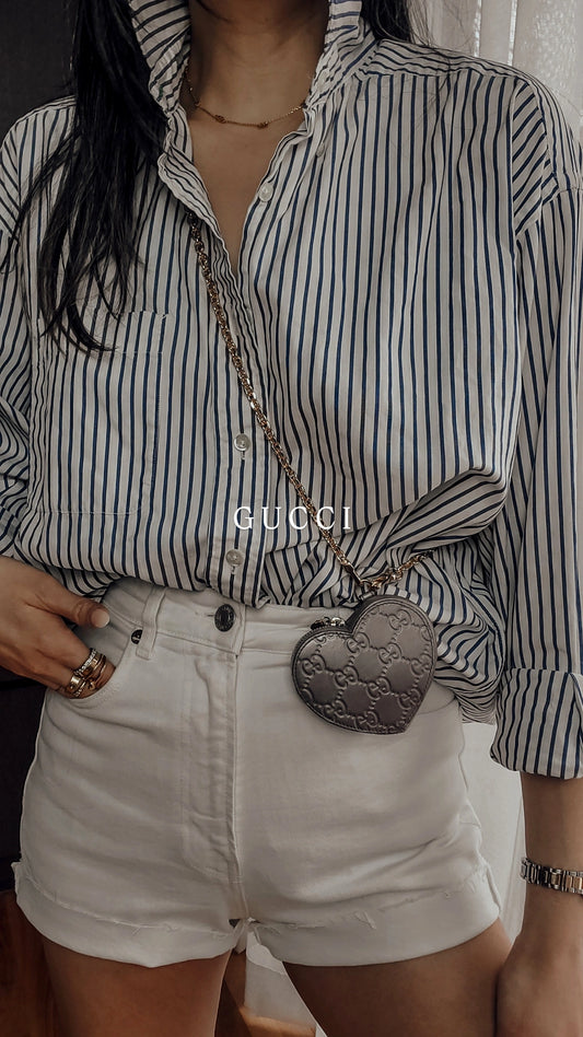 Authentic Gucci Upcycle Mini Leather Coin Pouch with Chain