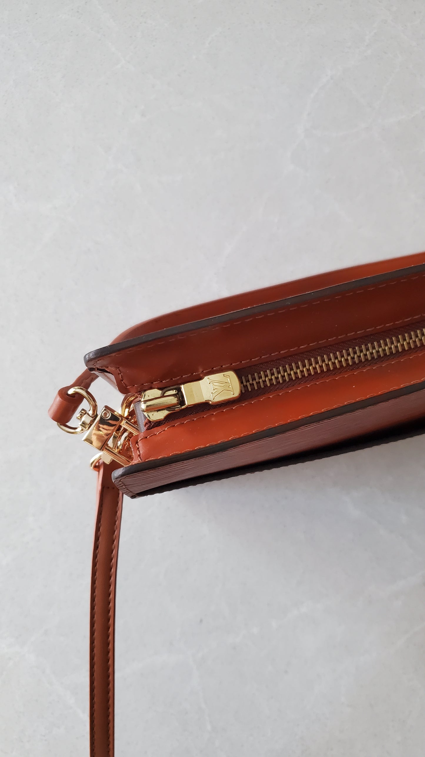 Authentic Louis Vuitton Upcycle Tan Epi Purse with Straps and Chain