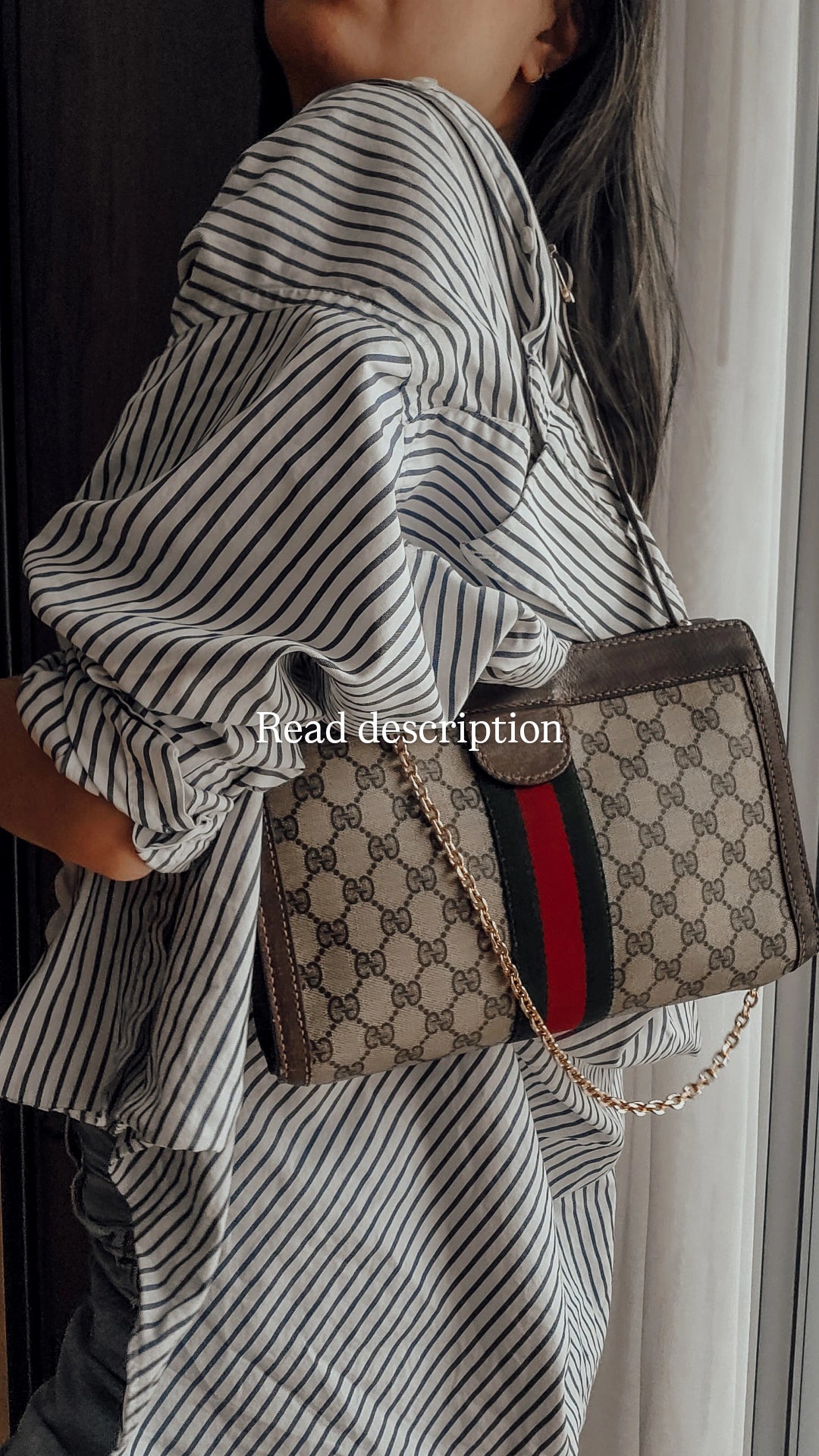 Authentic Vintage Gucci Upcycle Shoulder Purse (with velcro closing) on Chain & Strap