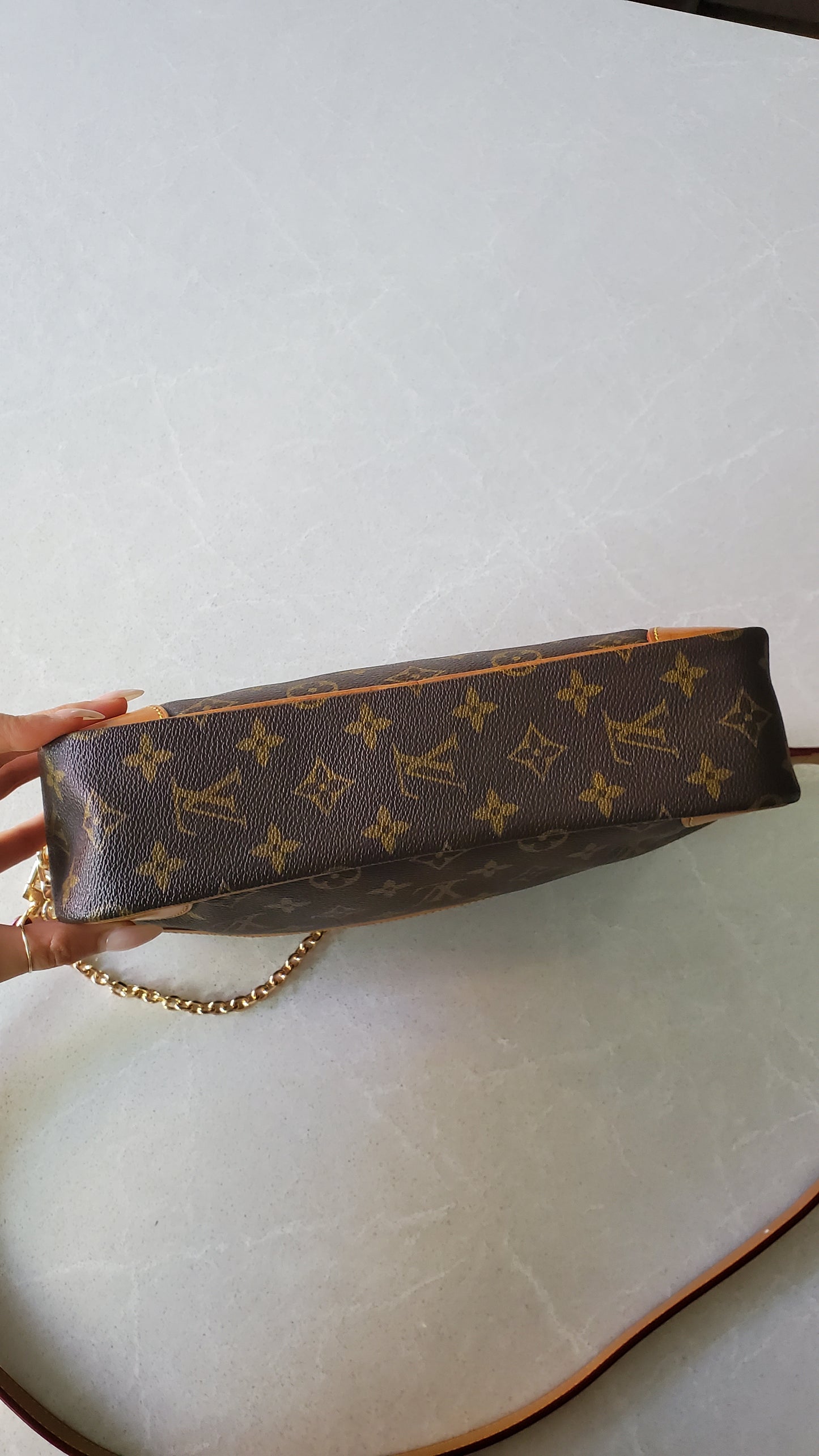 Authentic Vintage Louis Vuitton (871.SL) Upcycle Purse with Strap & Chain