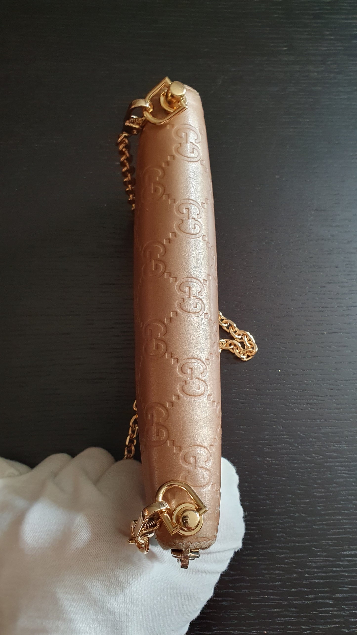 Authentic Gucci Upcycle Zip Wallet with Shoulder Chain