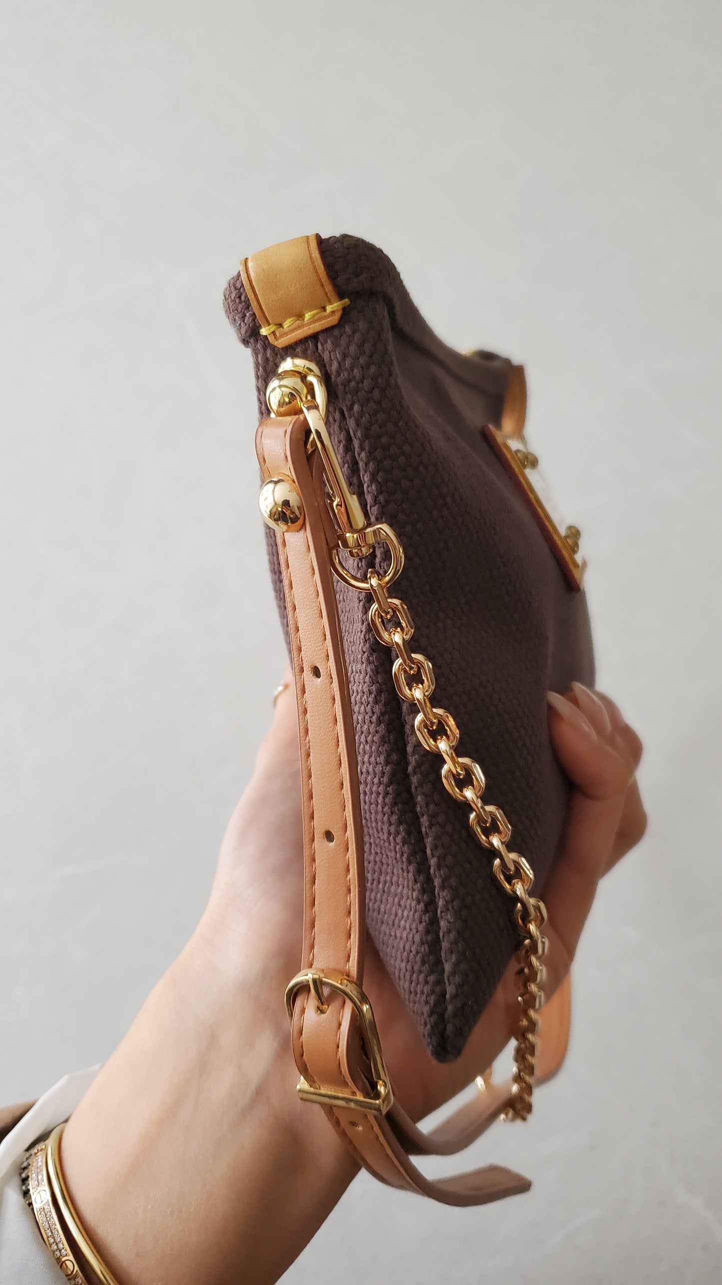 Authentic Louis Vuitton Upcycle Shoulder Purse on Chain/ Strap