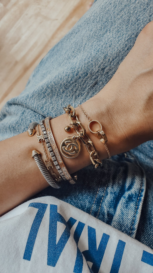 Authentic Vintage Chanel Upcycle Gold Chain Bracelet