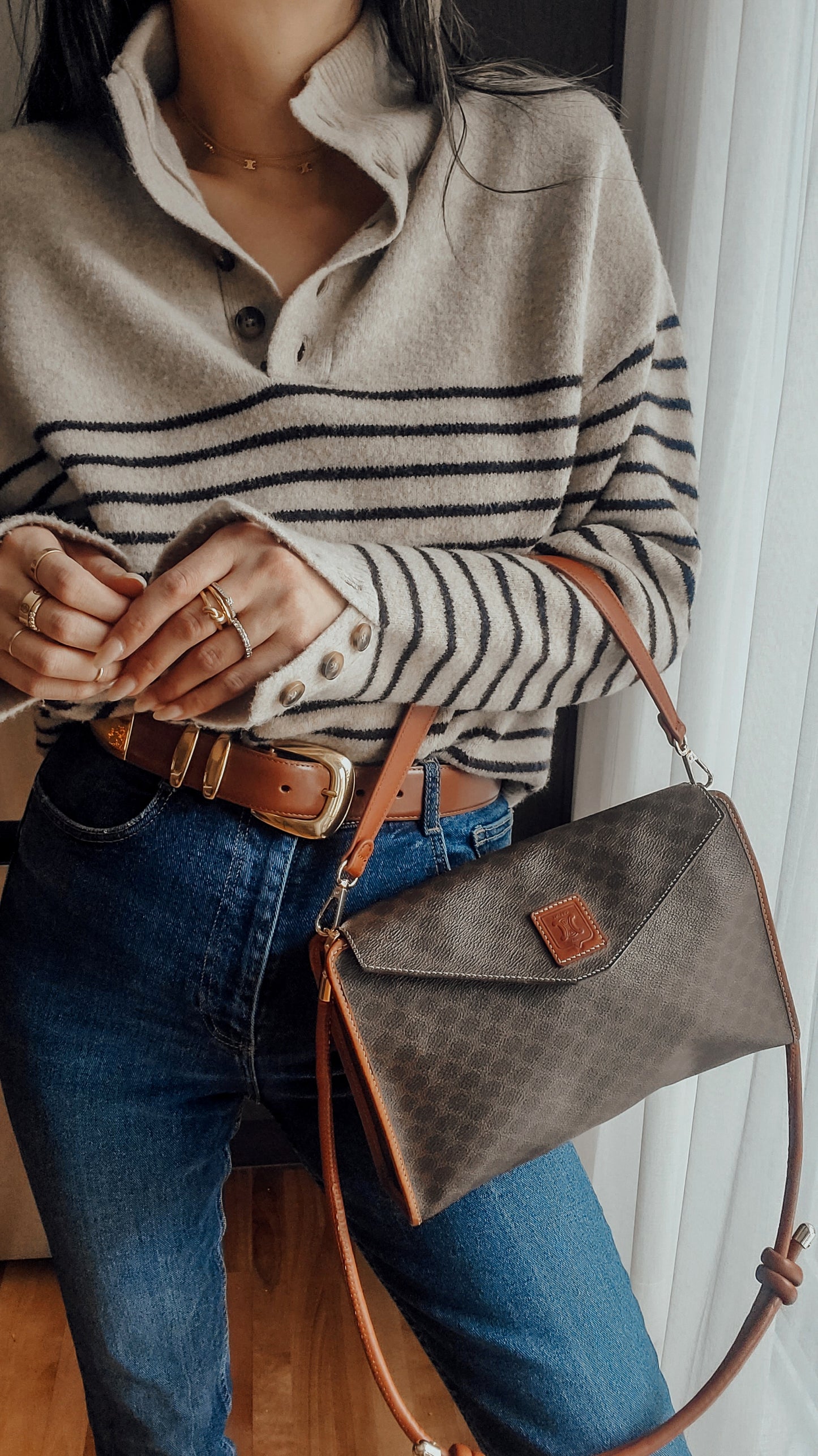 Authentic Vintage Celine (Brown) Upcycle Purse with Straps