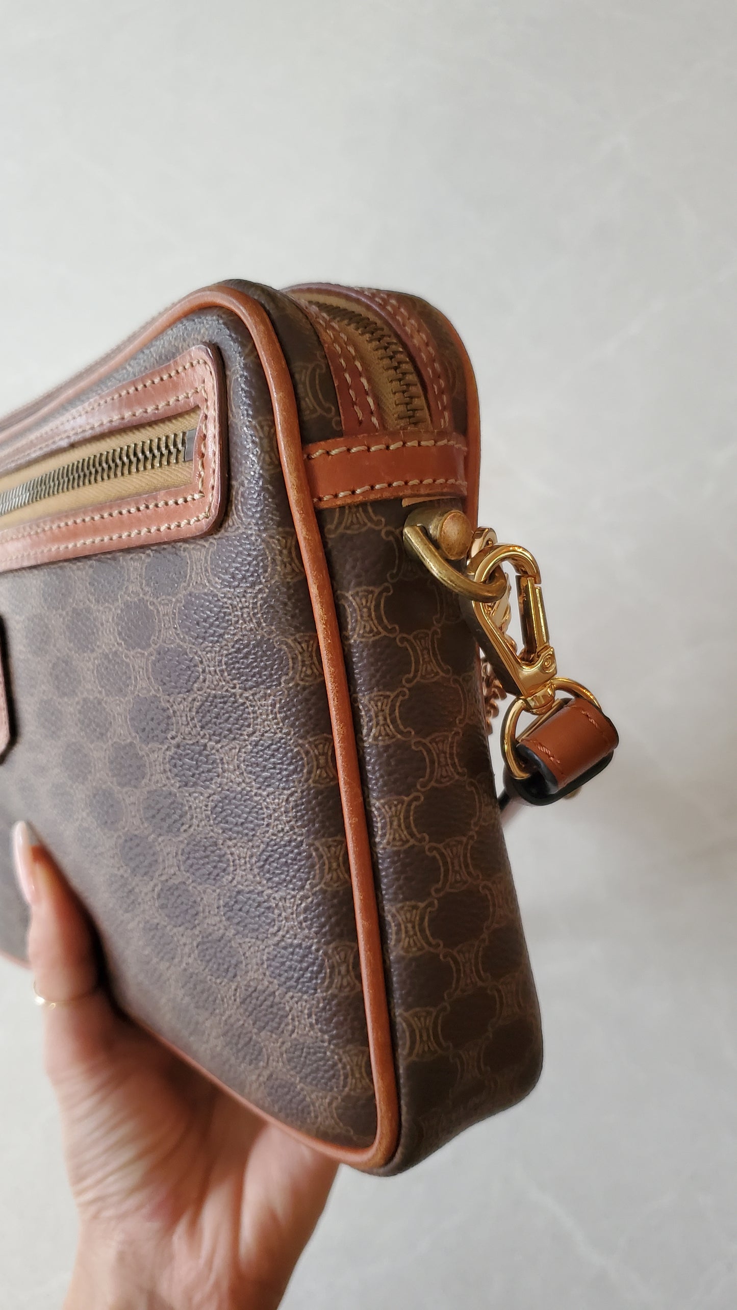 Authentic Vintage Celine Upcycle Purse on Chain & Strap