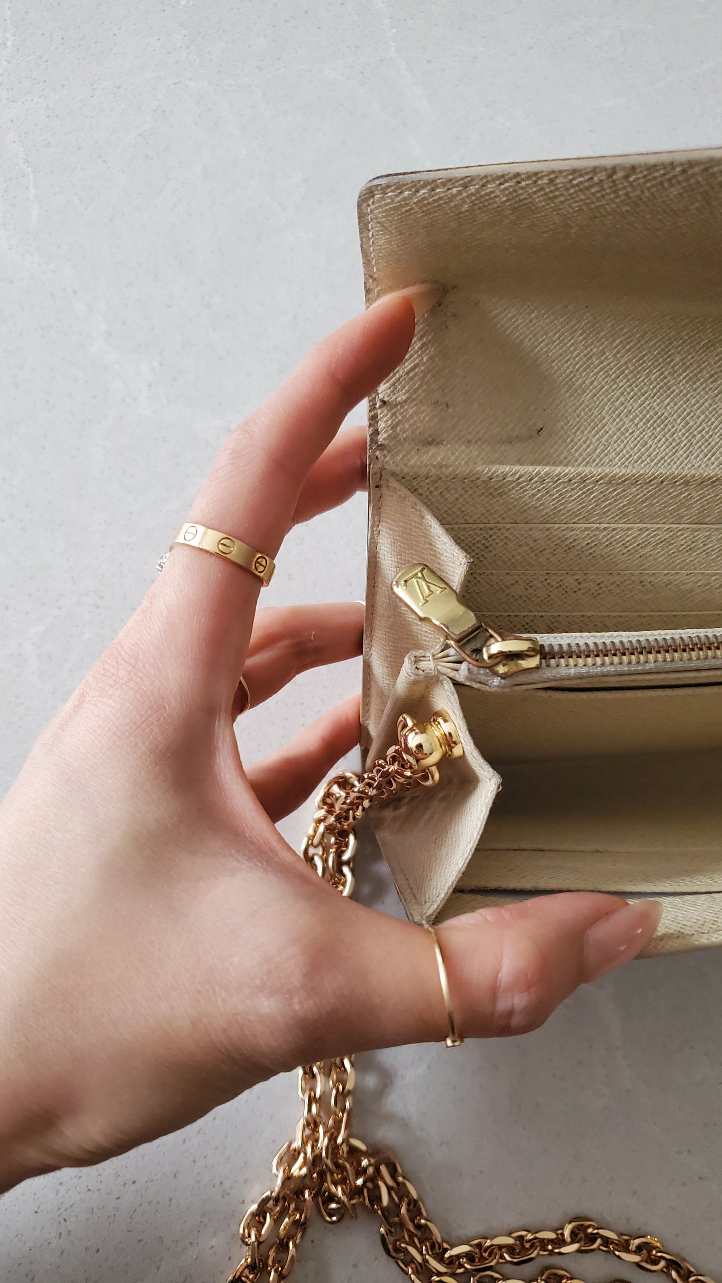 Authentic Louis Vuitton Damier Upcycle Wallet on Chain