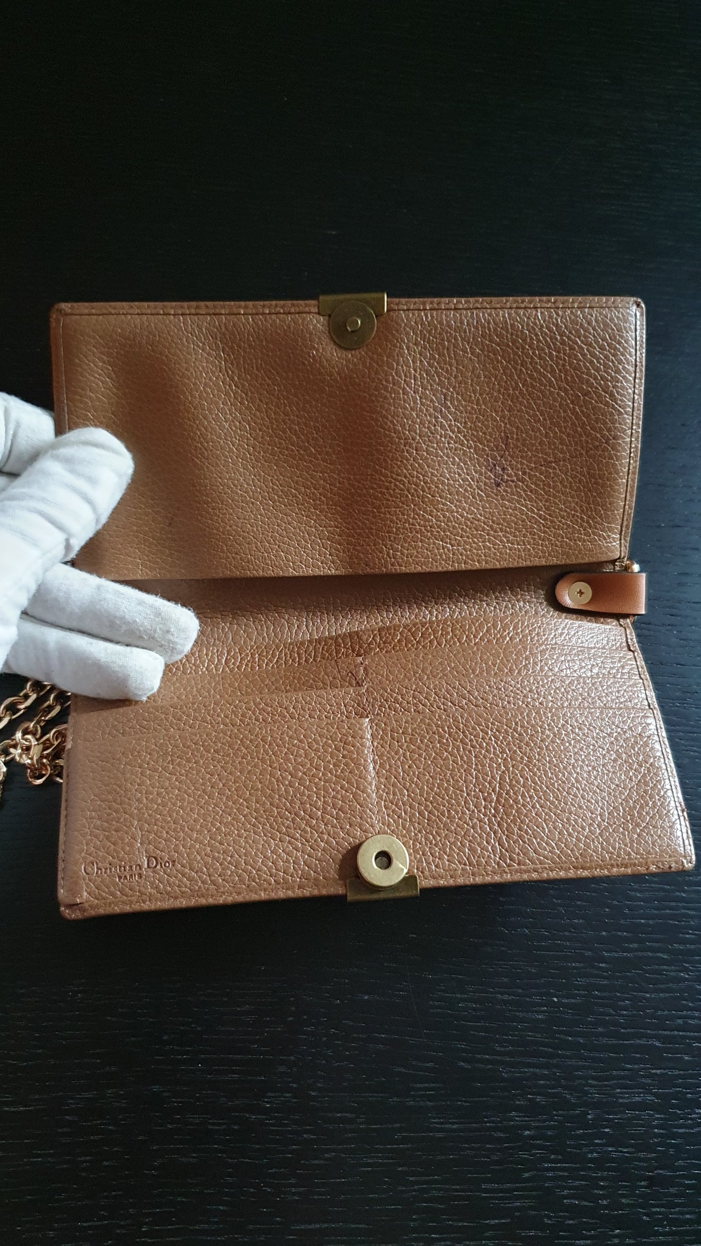 Authentic Vintage Dior Upcycle Wallet with Versatile Chain