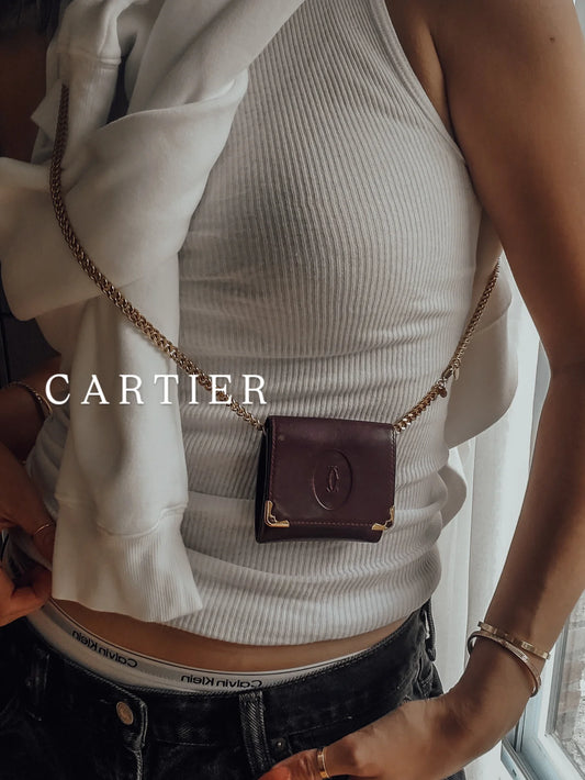 Authentic Vintage Cartier Upcycle Mini Pouch on Chain
