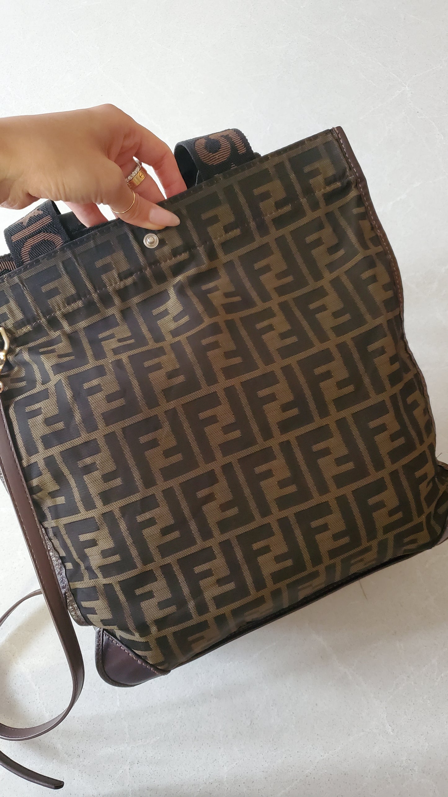 Authentic Fendi FF Large Tote Bag on Strap