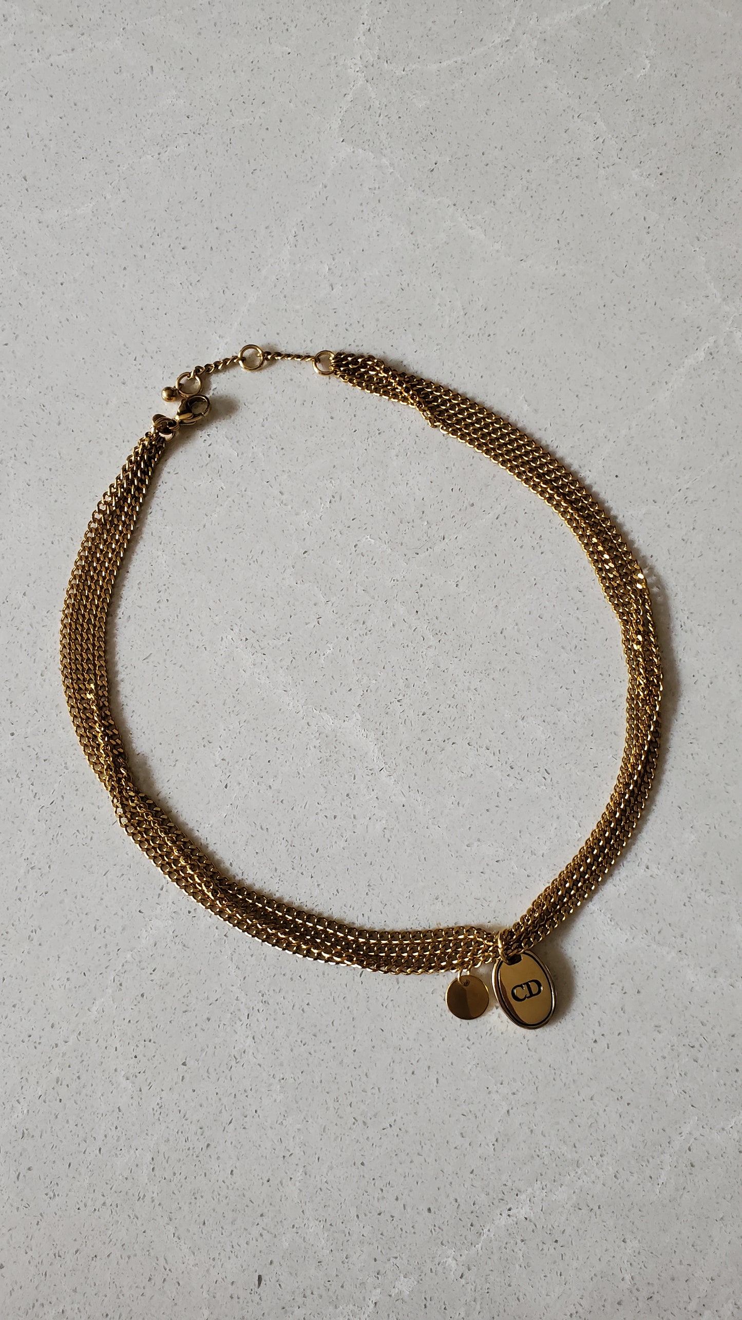 Authentic Vintage Dior Upcycle Gold Multi Layers Necklace