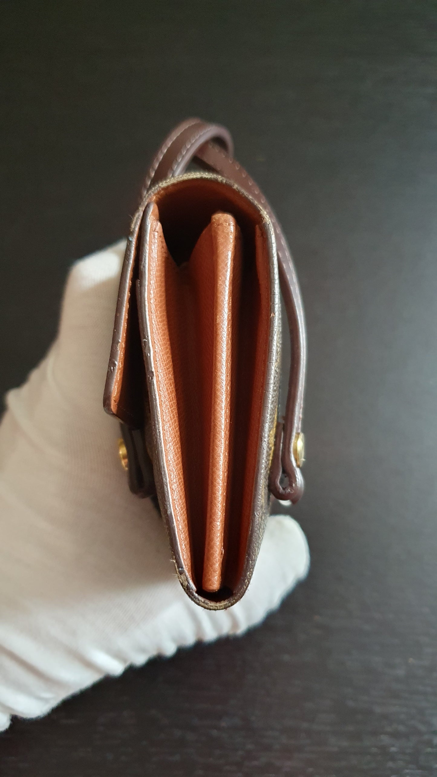 Authentic Vintage Louis Vuitton Upcycle Brown Monogram Wallet with Two Handles