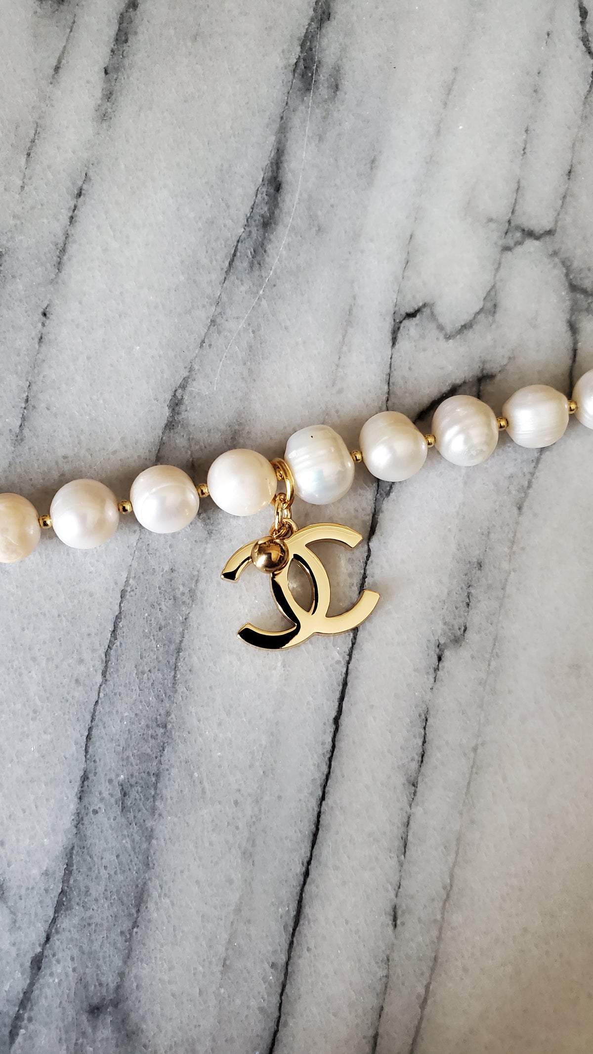 Authentic Chanel Upcycle Handmade Real Freshwater Pearl Bracelet