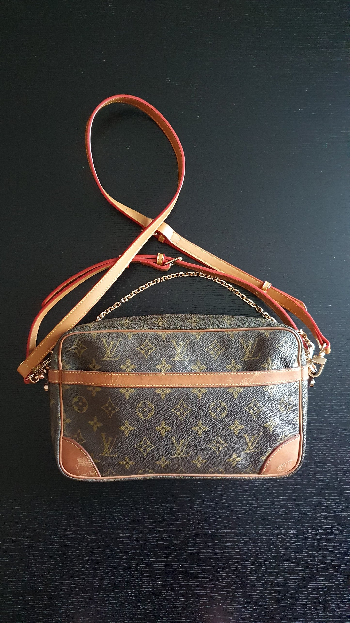 Authentic Vintage Louis Vuitton Upcycle Purse with 2 Straps & Chain