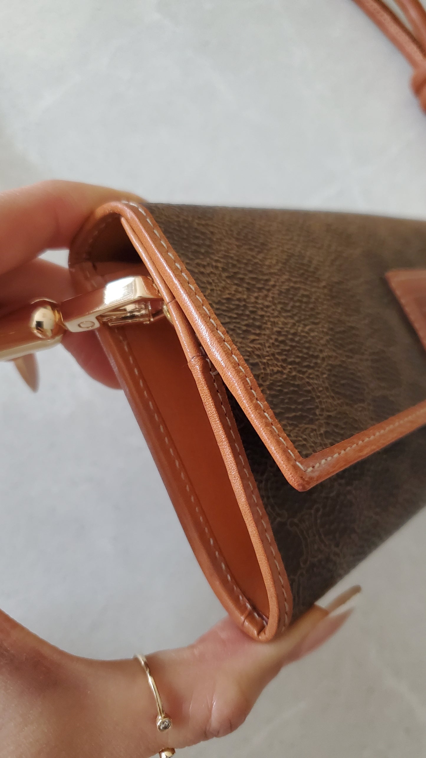 Authentic Vintage Celine Upcycle Long Wallet on Chain & Strap