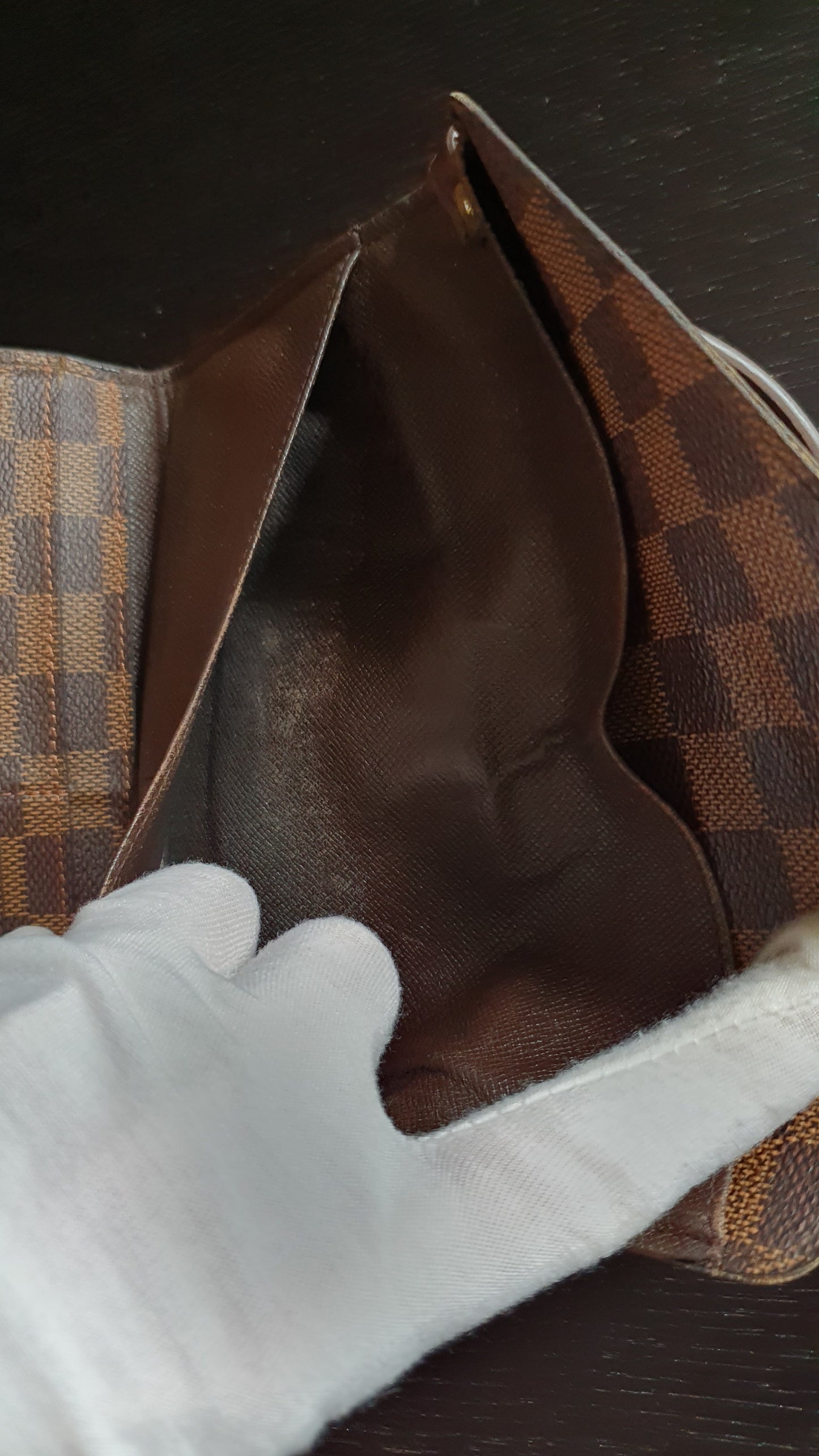 Authentic Louis Vuitton (2) Upcycle Brown Damier Wallet with Straps