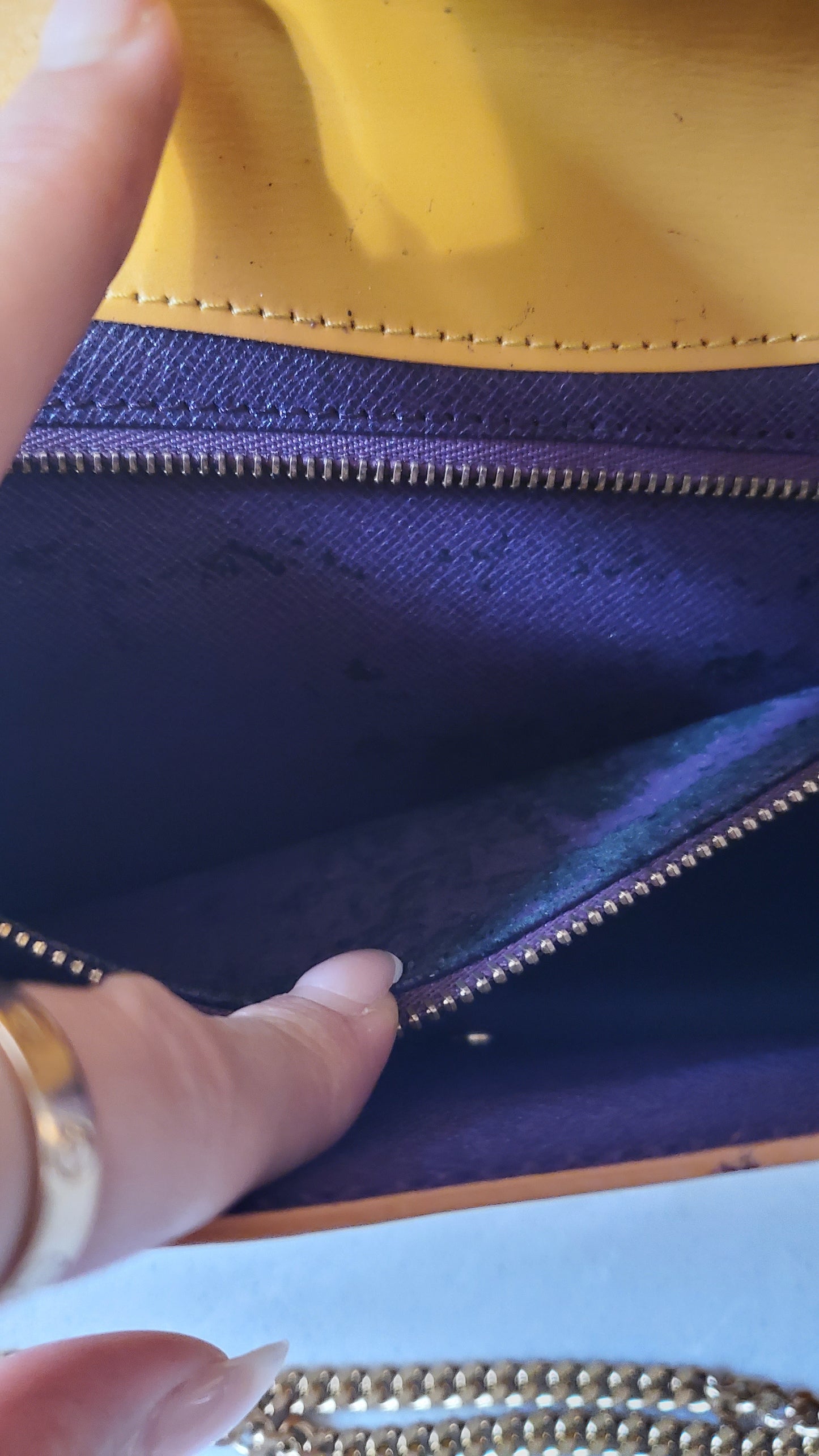 Authentic Vintage Louis Vuitton Upcycle Yellow Epi Purse on Chains