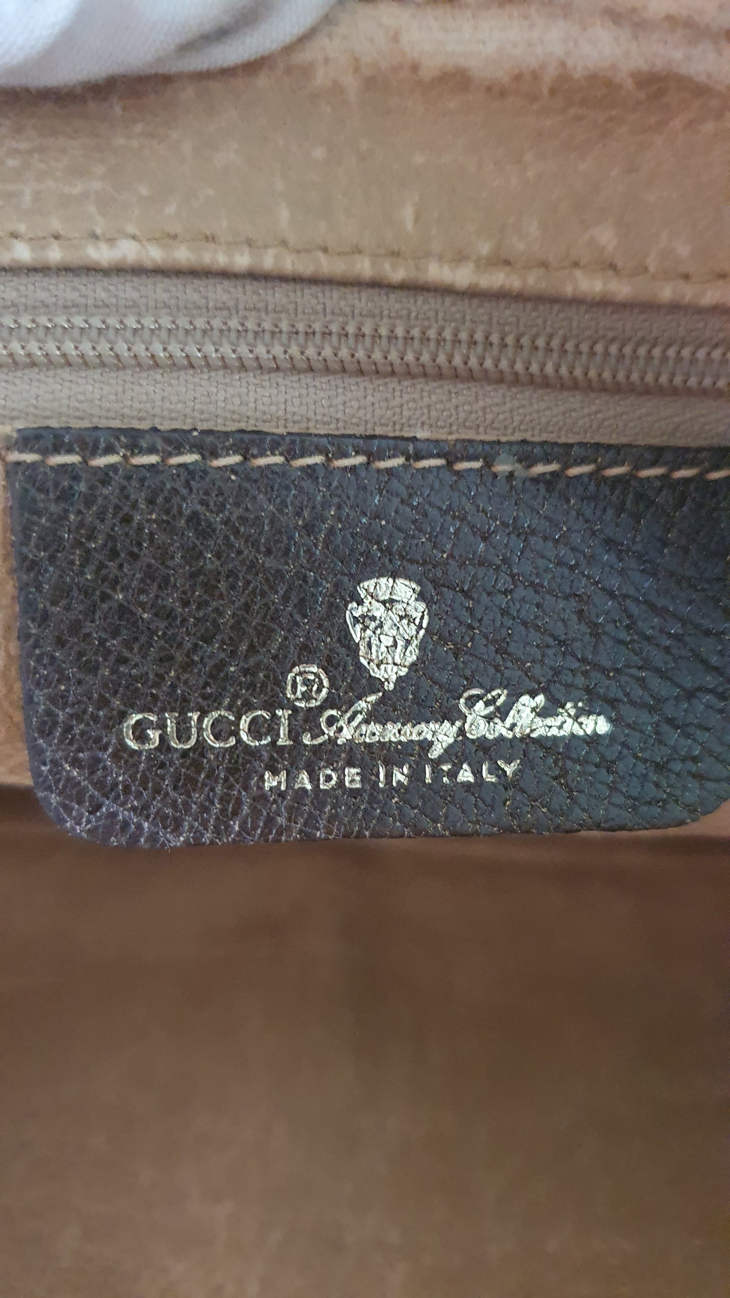 Authentic Vintage Gucci Upcycle Brown Bag with Chain