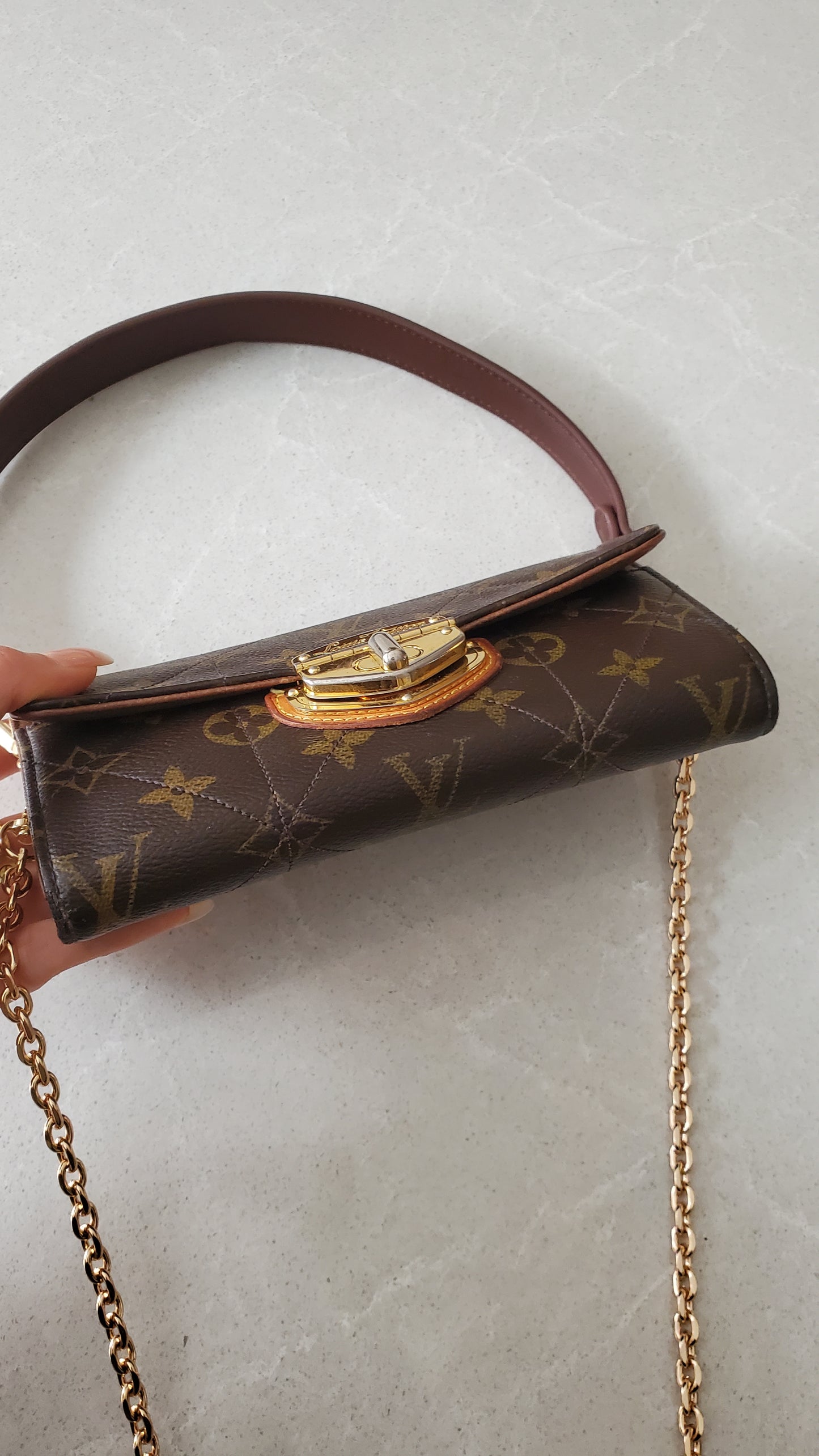Authentic Louis Vuitton (2011) Upcycle Wallet on Chain & Strap