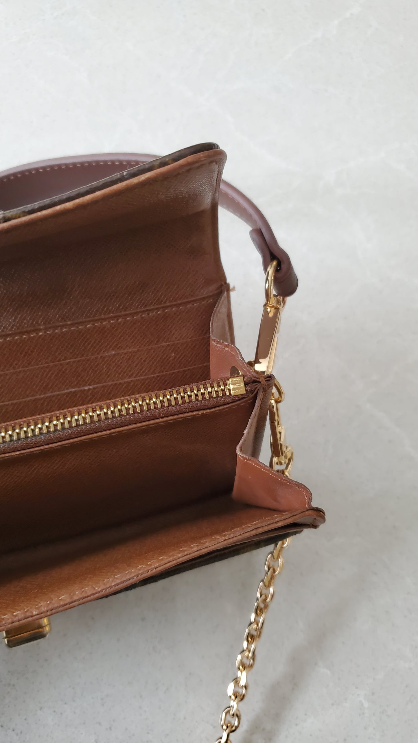 Authentic Louis Vuitton (2011) Upcycle Wallet on Chain & Strap