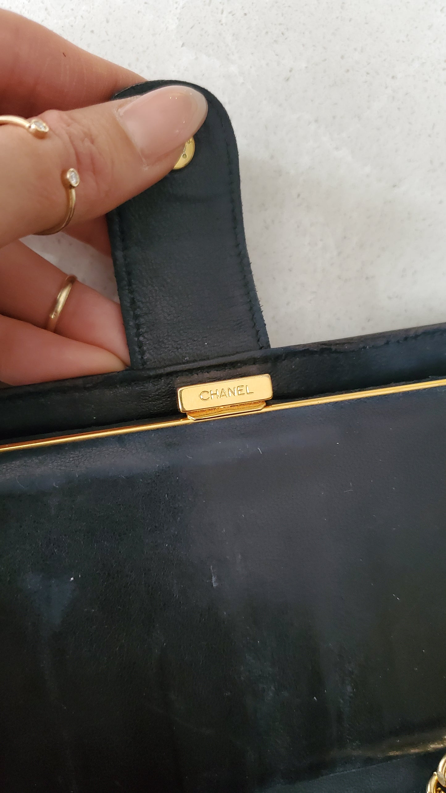 Authentic Vintage Chanel Caviar Upcycle Wallet on Chain & Strap