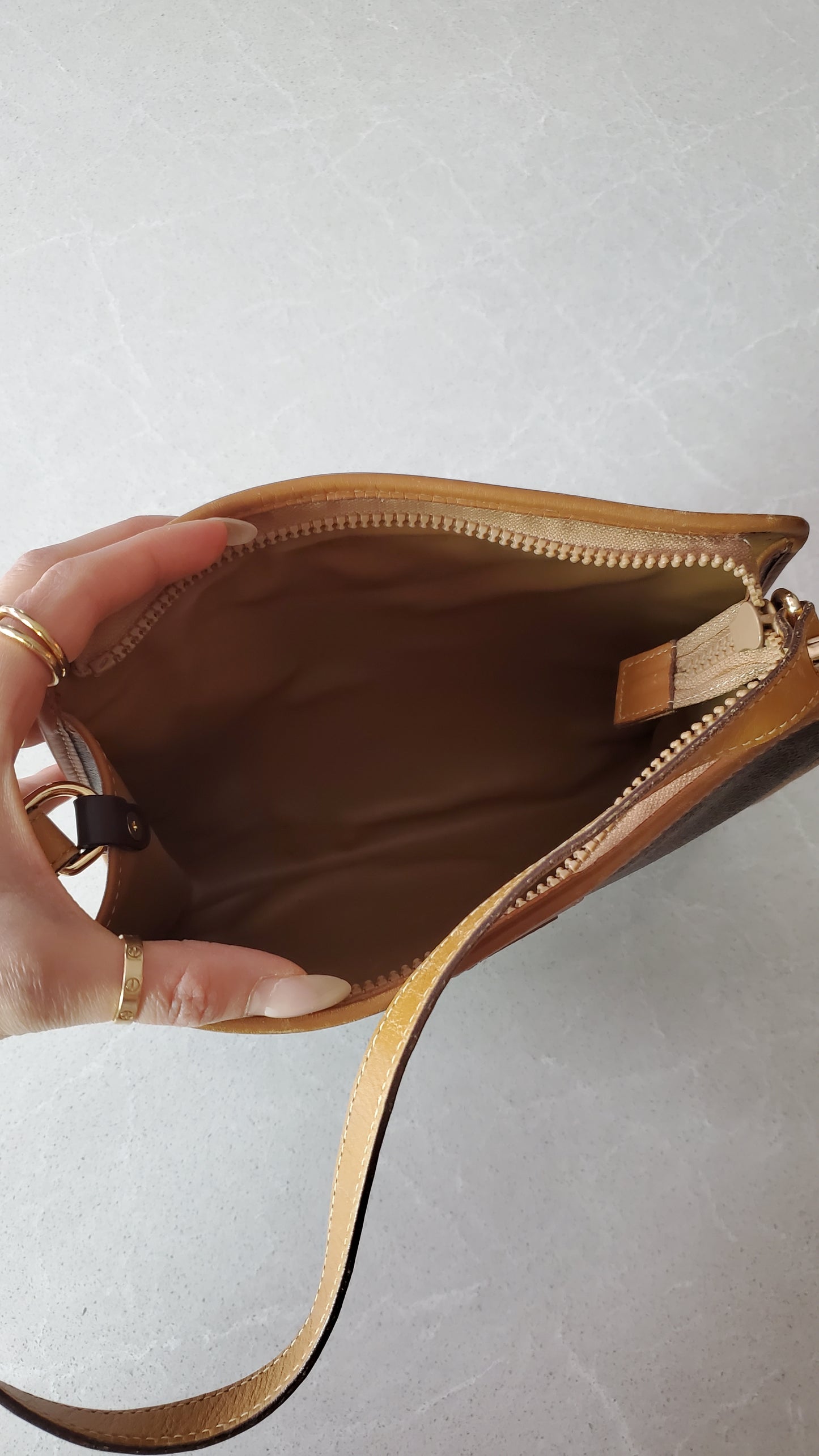 Authentic Vintage Celine Upcycle Brown/ Tan Shoulder Purse