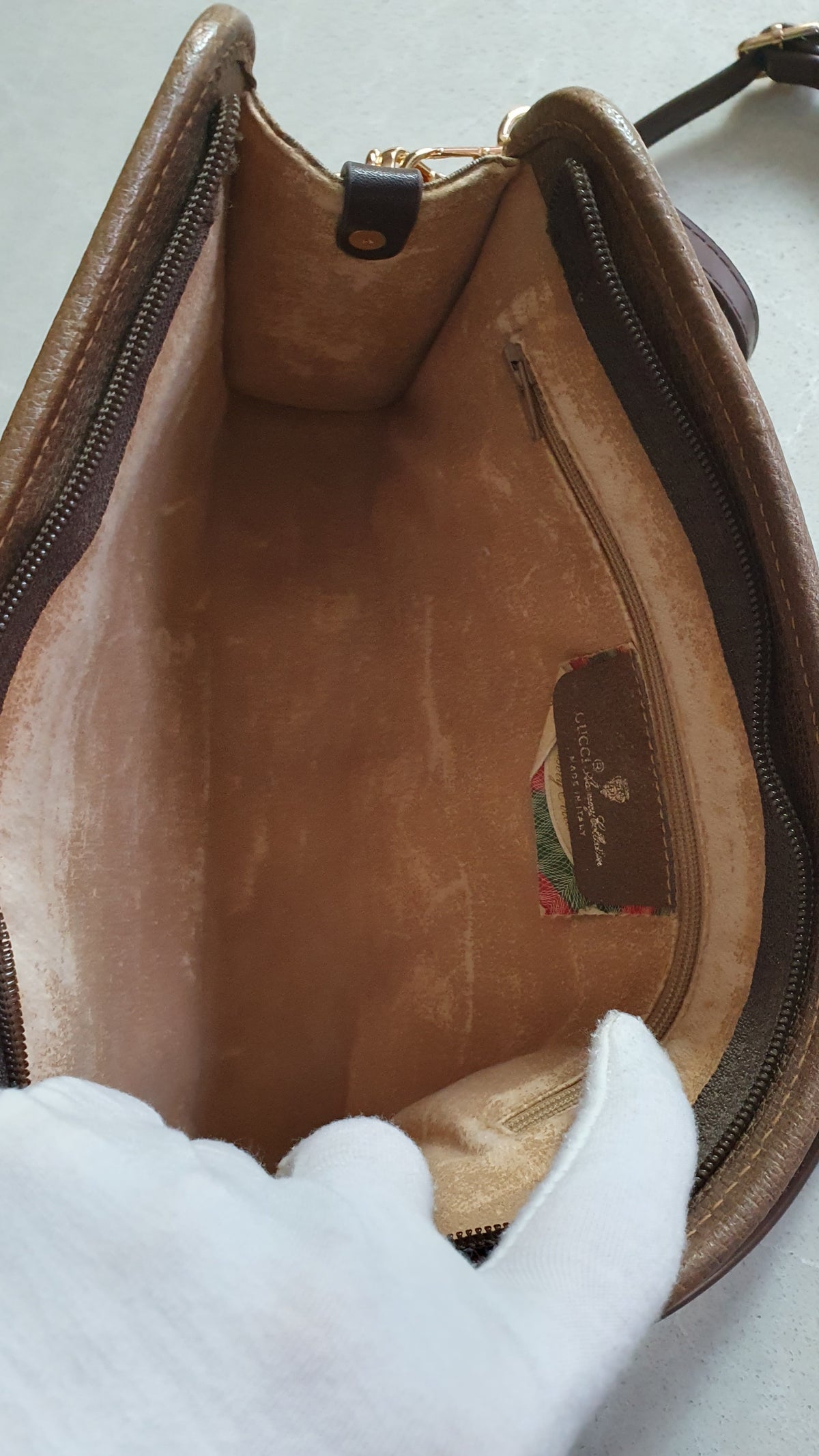 Authentic Vintage Gucci Upcycle Brown Purse with Straps and Chain