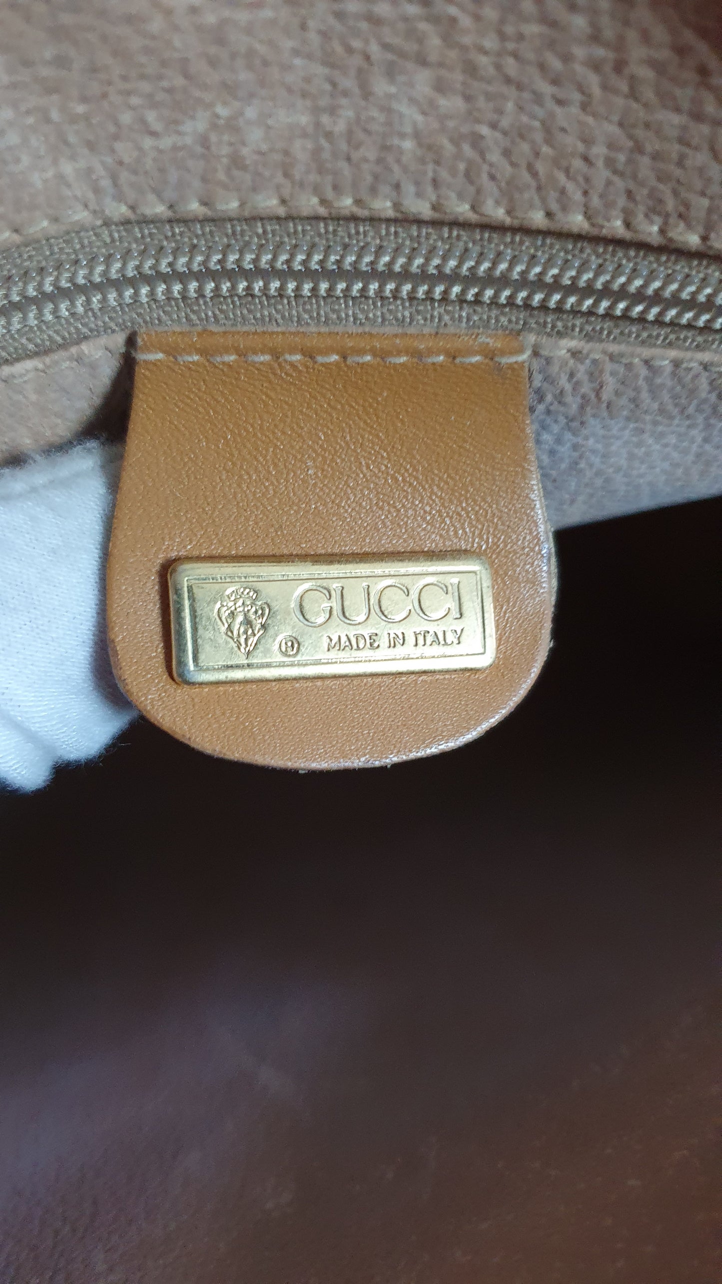 Authentic Vintage Gucci Upcycle Tan Bag with Straps & Chain