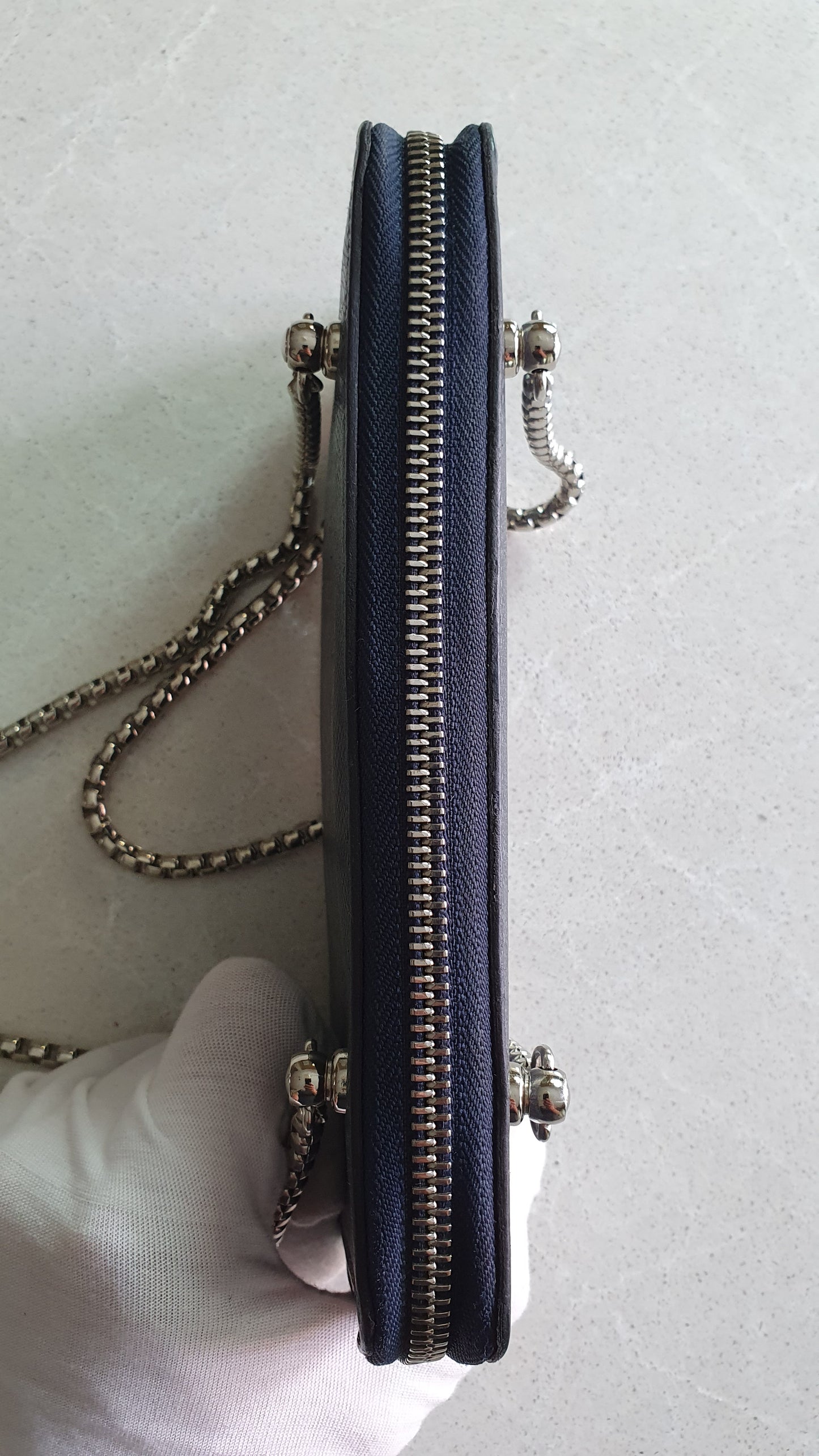 Authentic Louis Vuitton Upcycle Zip Wallet with Shoulder Chains