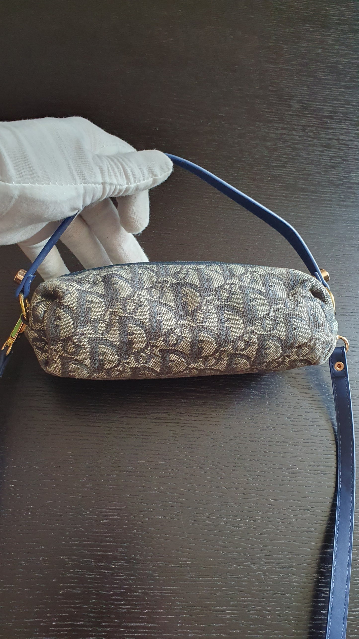 Authentic Vintage Dior Upcycle Navy Versatile Pouch Purse with Straps