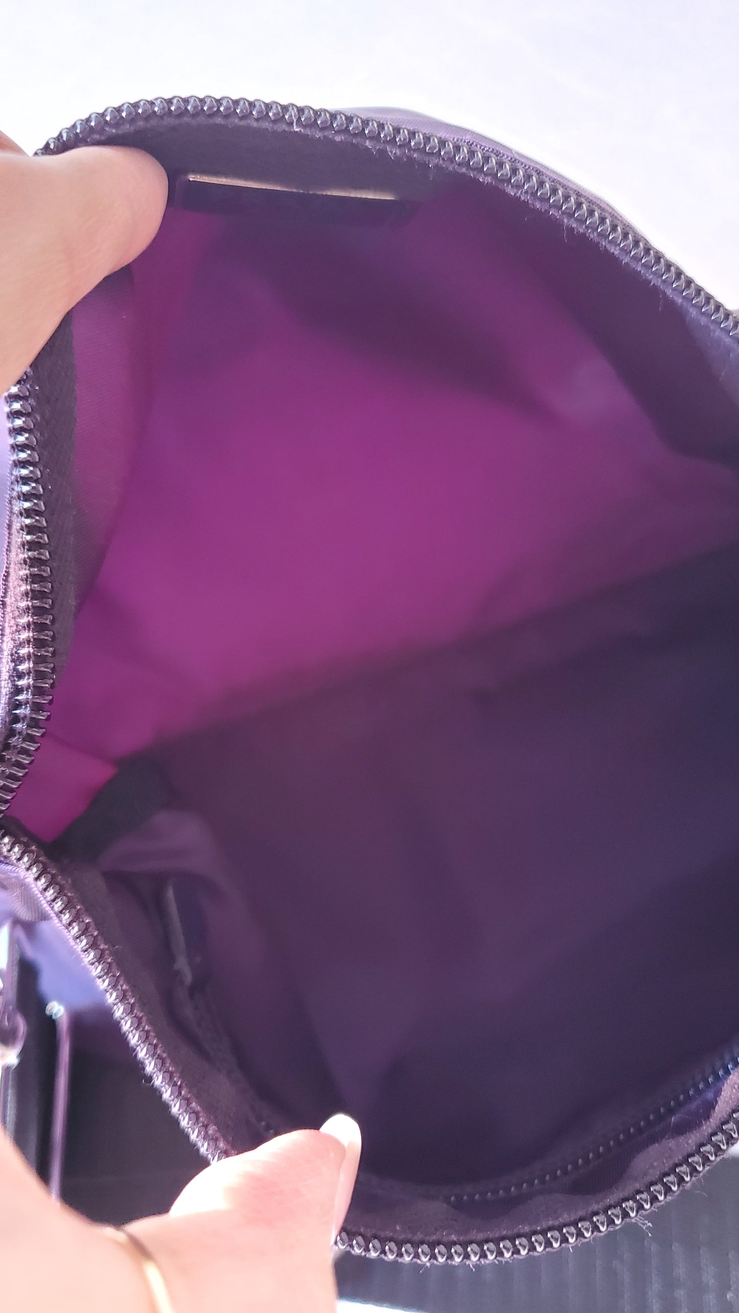 Authentic Prada Upcycle Purple Nylon Medium Size Pouch on Chain & Strap