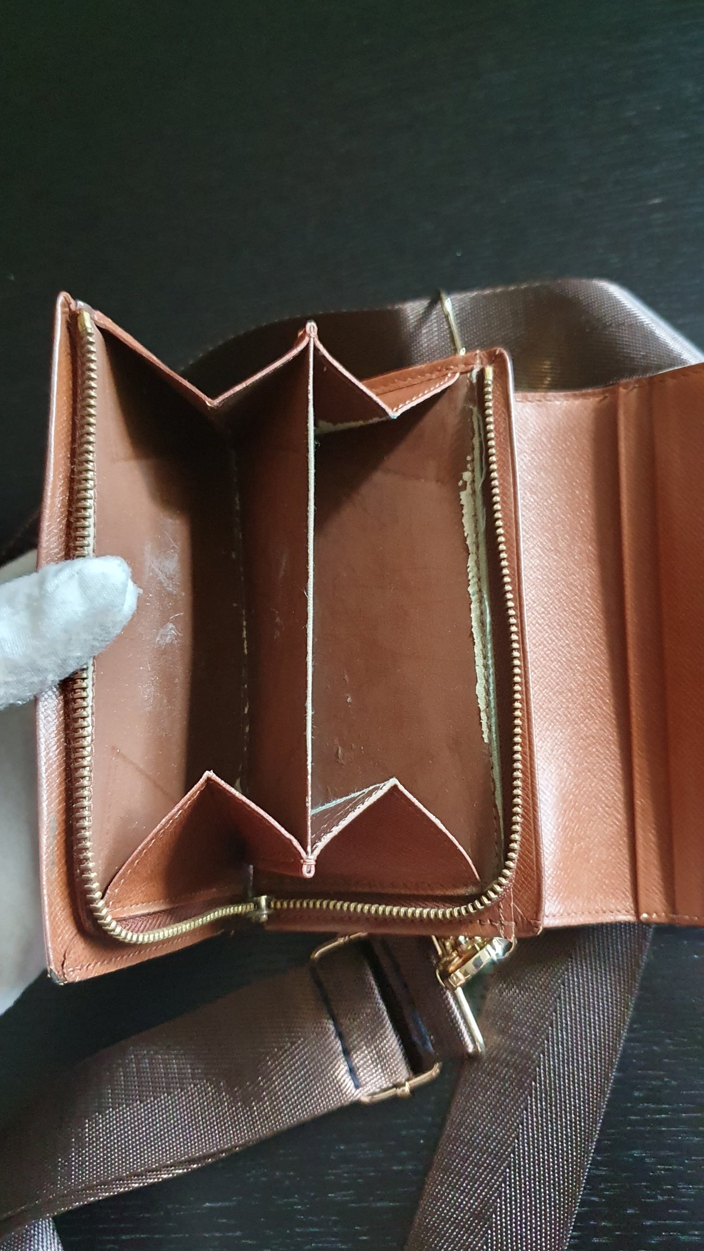 Authentic Vintage Louis Vuitton (RA0956) Upcycle Small Wallet with Strap and Chain