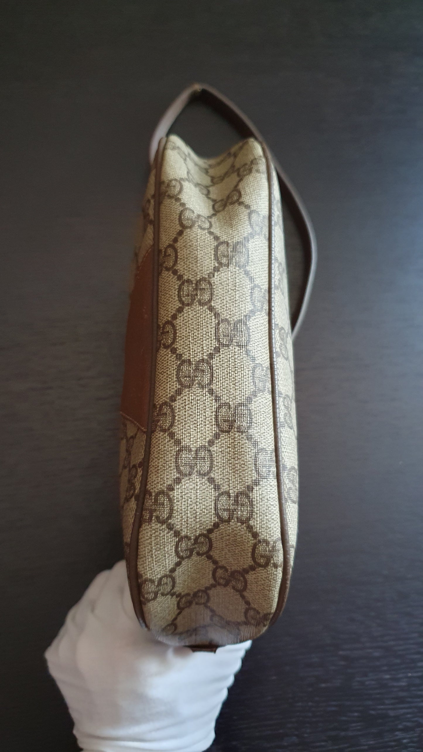 Authentic Vintage Gucci Upcycle Brown Purse with Shoulder Strap
