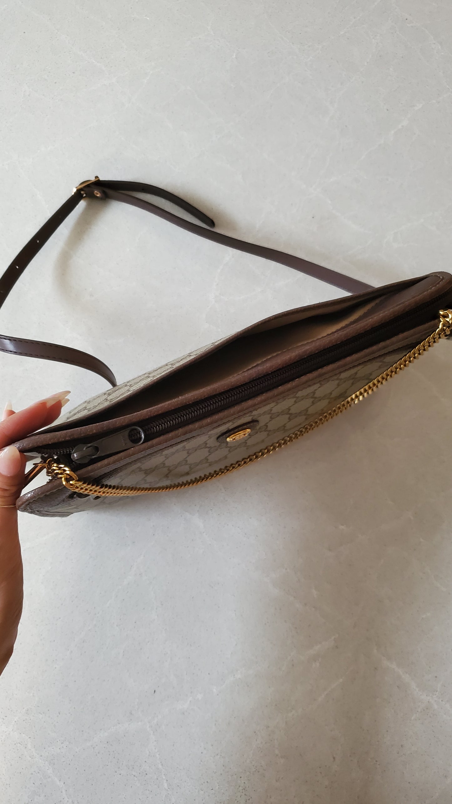 Authentic Vintage Gucci Upcycle Purse on Chain & Strap